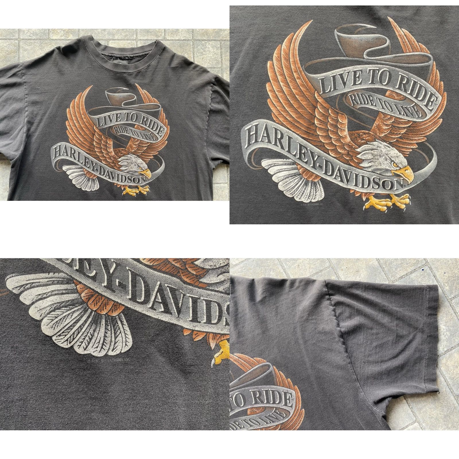 Harley Davidson VINTAGE Harley-Davidson Shirt Men’s L Black Short Sleeve T-Shirt Electric City Scranton Eagle 90s Motorcyclist Mens Size US L / EU 52-54 / 3 - 8 Thumbnail