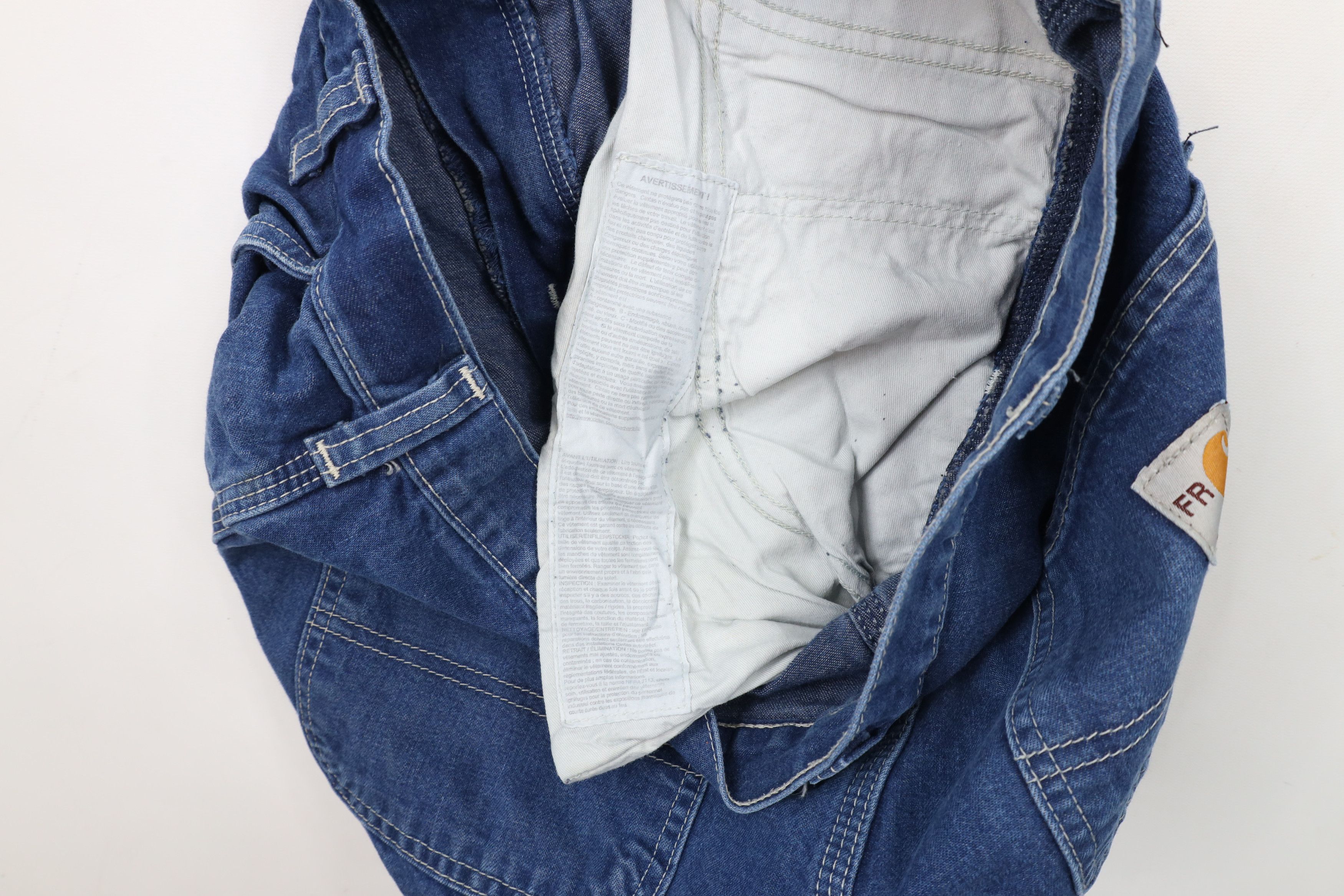 Carhartt × Vintage Vintage Carhartt FR Flame Resistant Wide Leg Dungaree Jeans Size US 34 / EU 50 - 10 Thumbnail