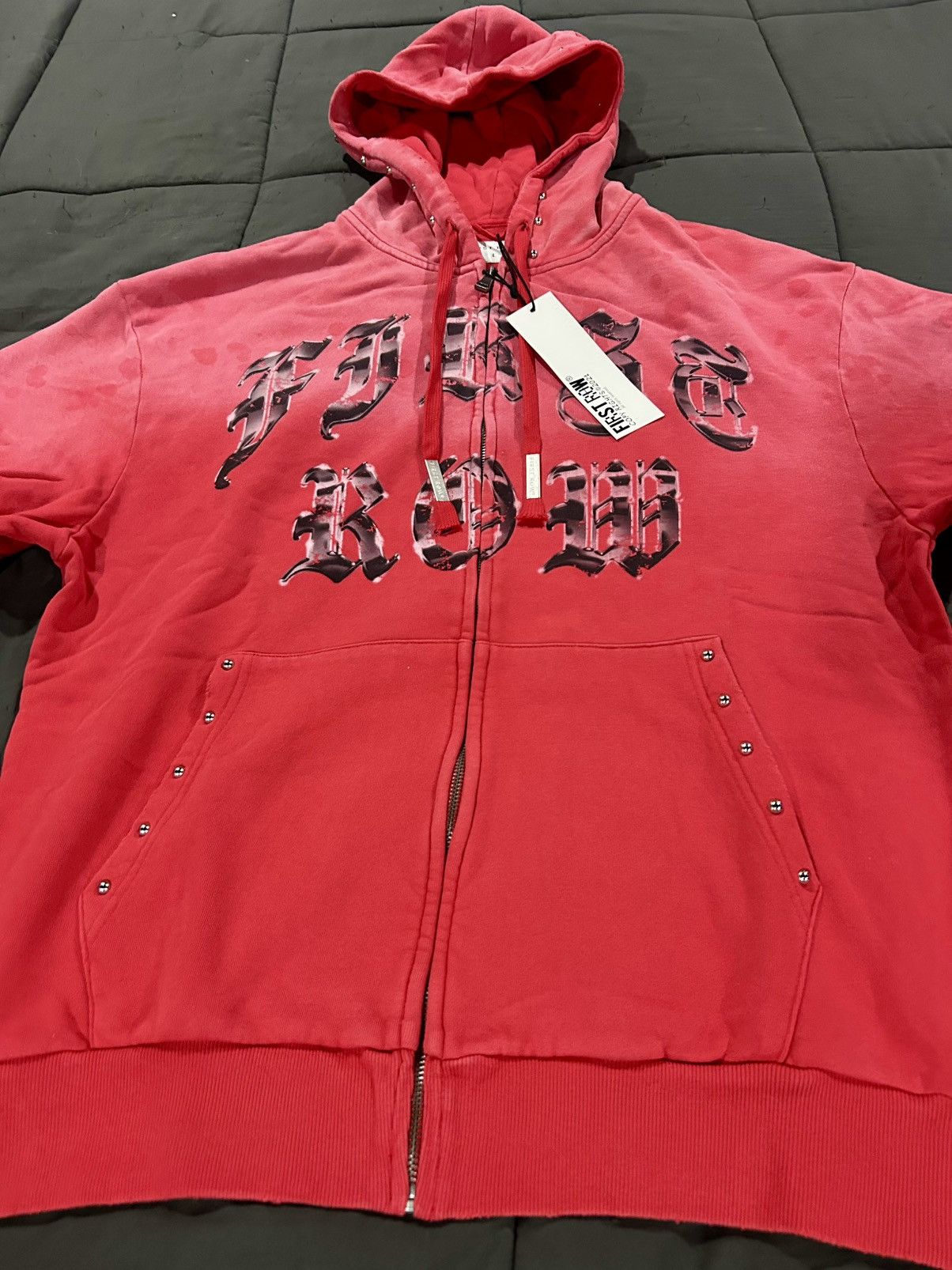 Other First Row "Wake Up & Be Fierce" Full-Zip Hoodie -Red Wash Size US L / EU 52-54 / 3 - 2 Thumbnail