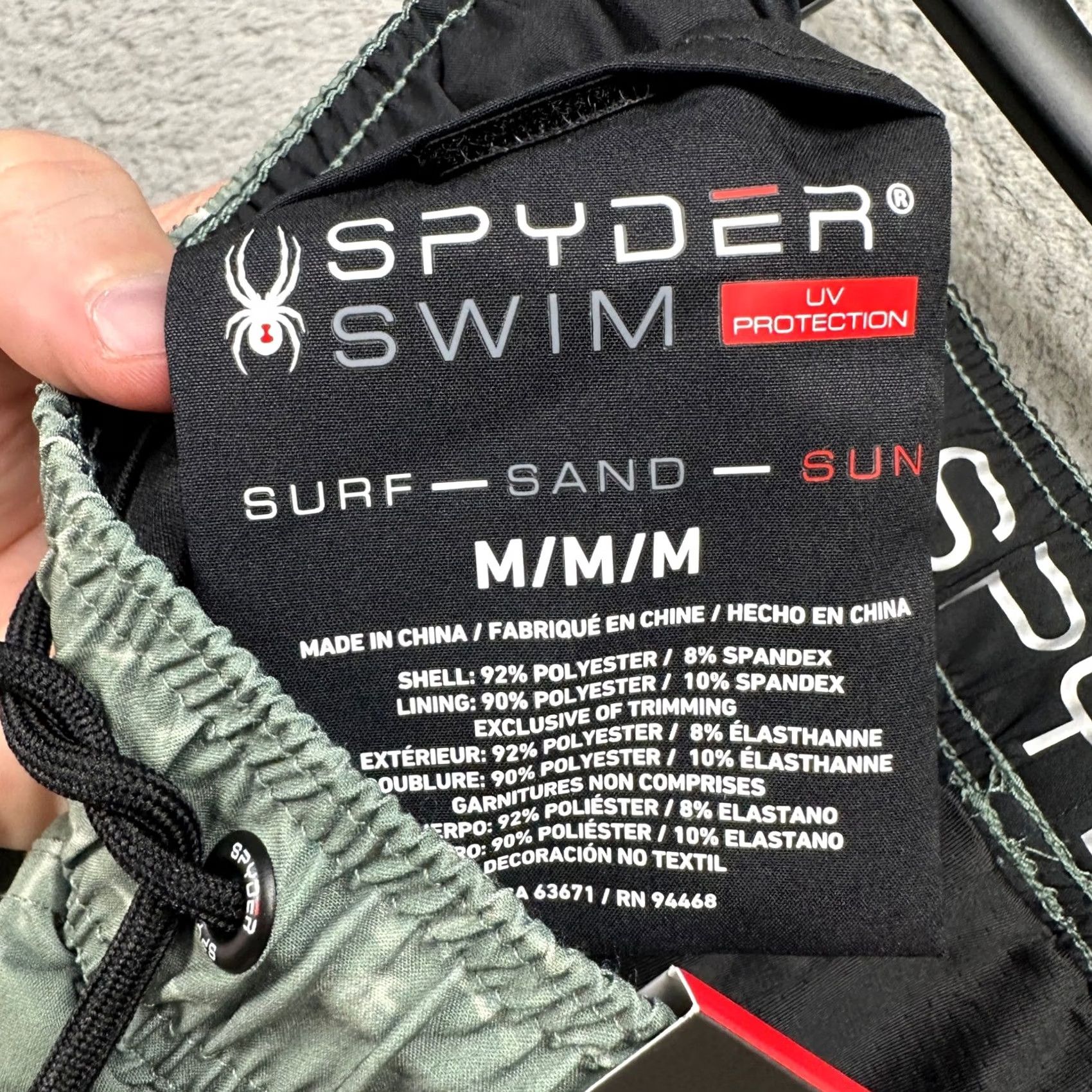 Spyder Spyder Mens Swim Trunks Medium Green Marble Lined Drawstring Board Shorts NEW Size US 31 - 4 Thumbnail