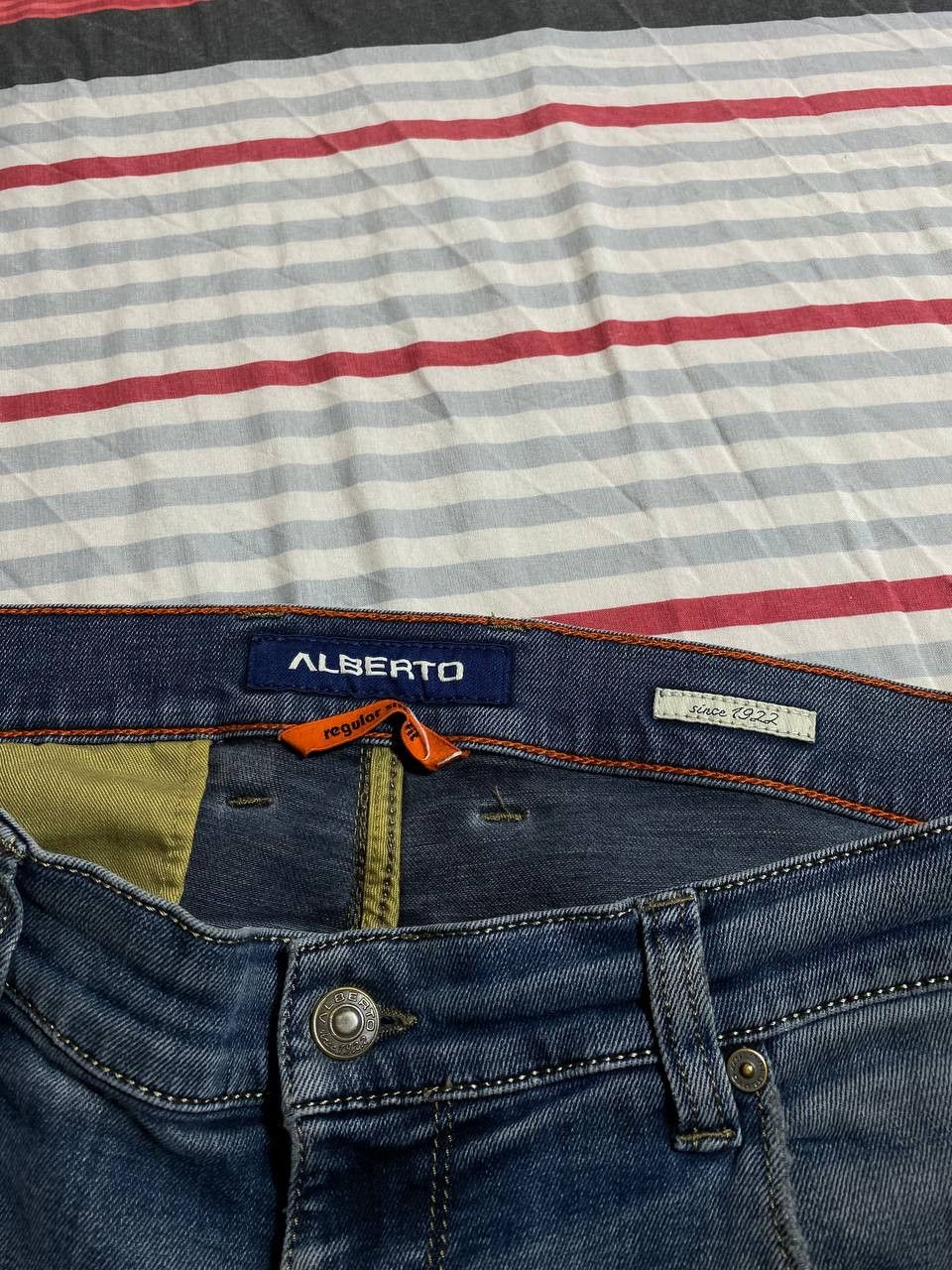 Alberto × Vintage Alberto Men Jeans Trousers Cotton REGULOR SLIM FIT Size US 35 - 17 Thumbnail