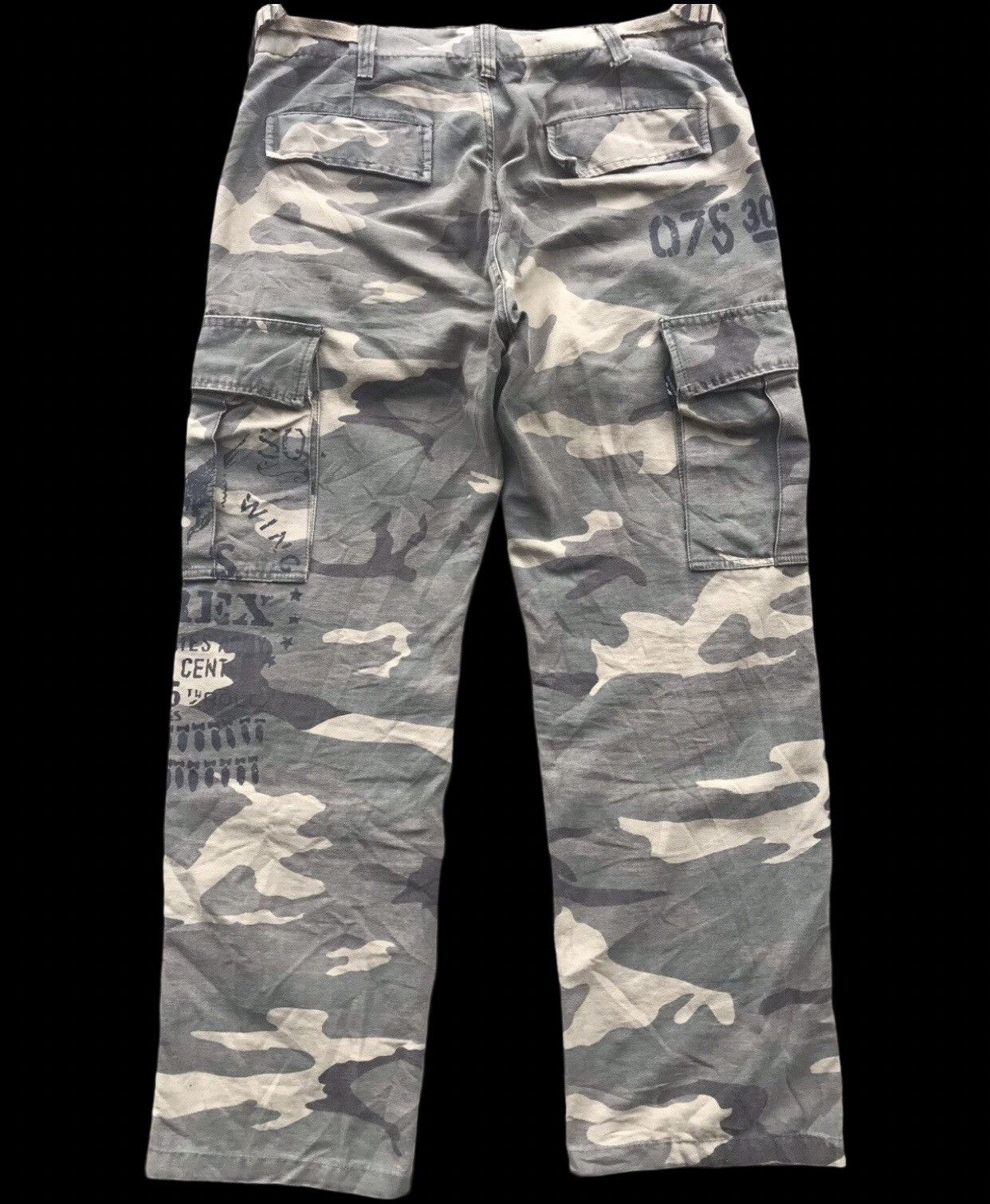 Avirex AVIREX 75th Anniversary Spell Out 13 Bomb Print Cargo Pant Size US 33 - 2 Thumbnail