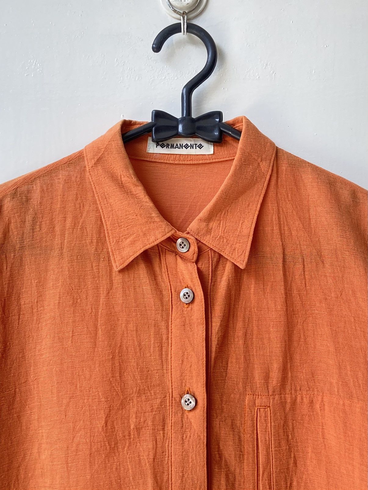 Designer × Issey Miyake × Japanese Brand PERMANENTE Orange Shirt Size US S / EU 44-46 / 1 - 4 Thumbnail