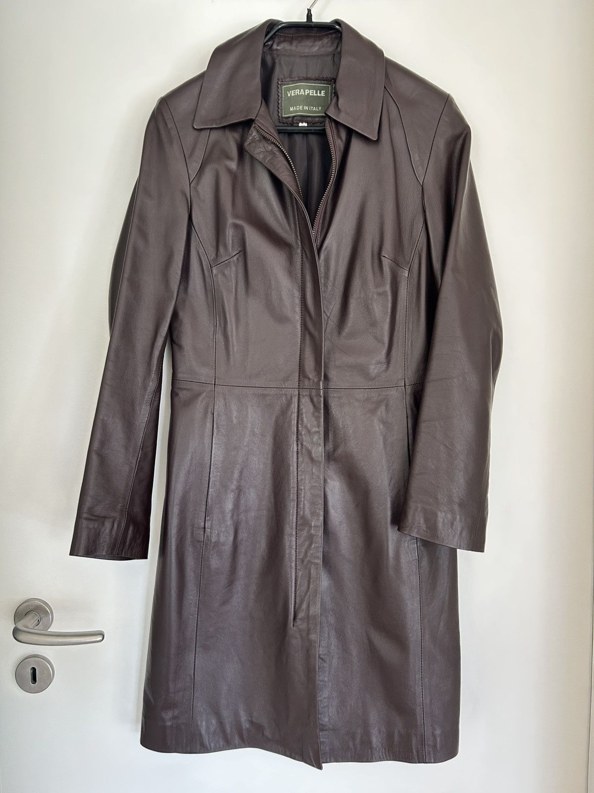 Vera Pelle Maroon leather coat Size S / US 4 / IT 40 - 1 Thumbnail