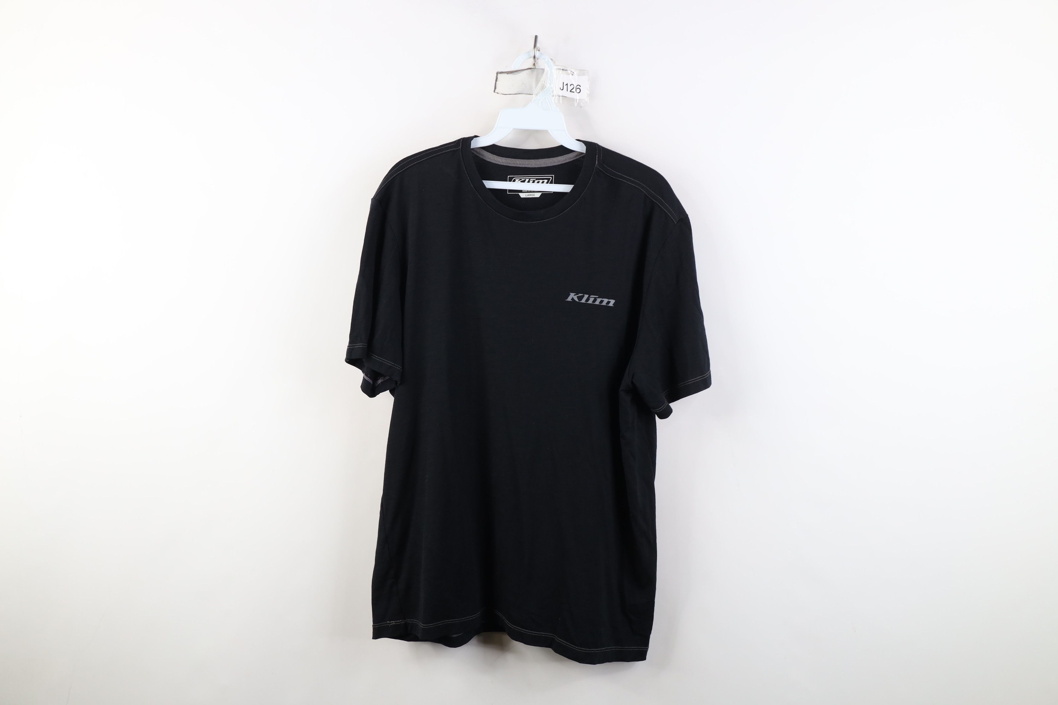 Vintage Klim Racing Spell Out Teton Merino Wool Knit T-Shirt Black Size US L / EU 52-54 / 3 - 1 Thumbnail
