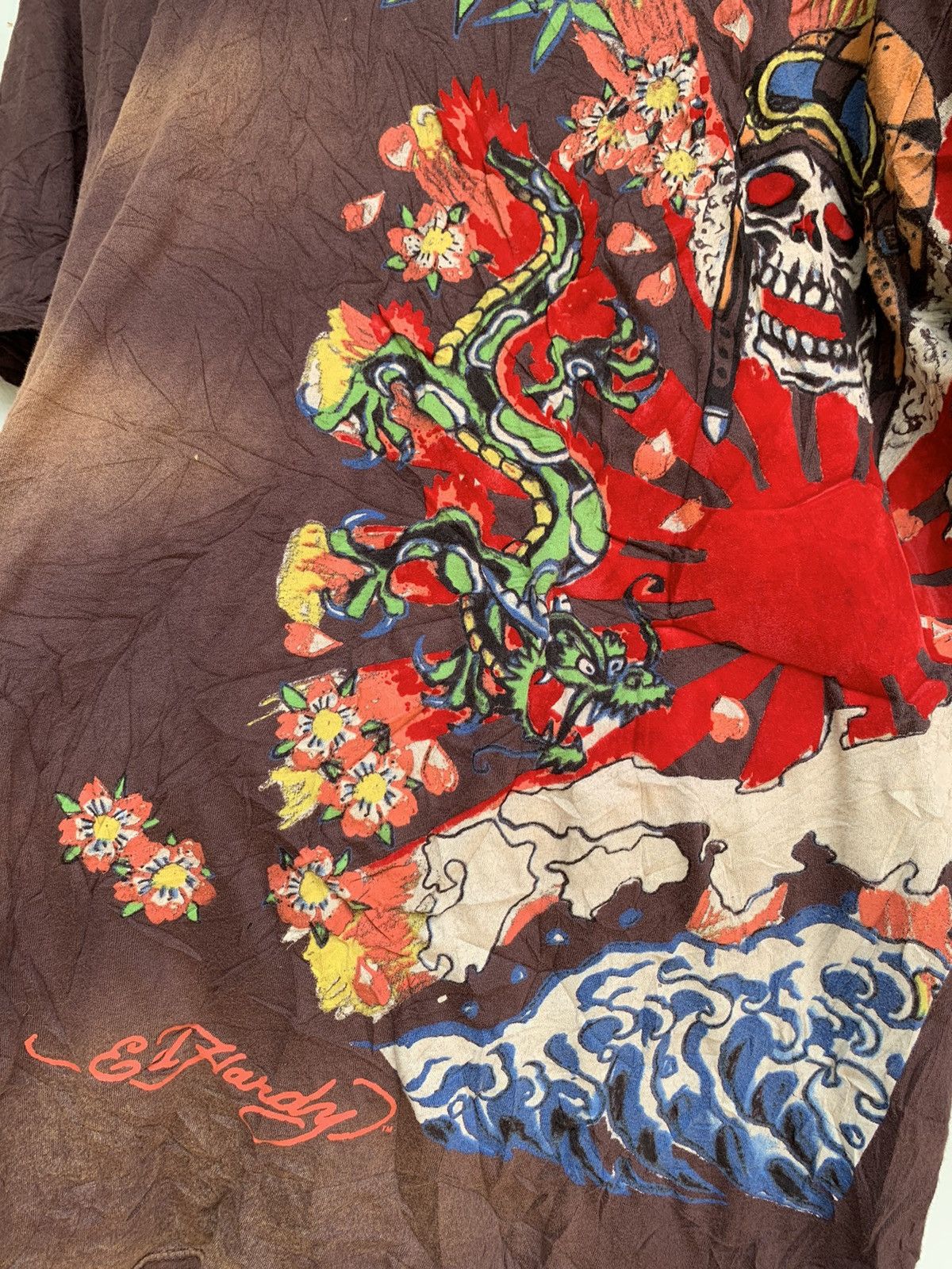Christian Audigier × Ed Hardy Ed Hardy By Christian Audigier Skull Dragon Two Tone Shirt☠️🐉 Size US XL / EU 56 / 4 - 9 Thumbnail