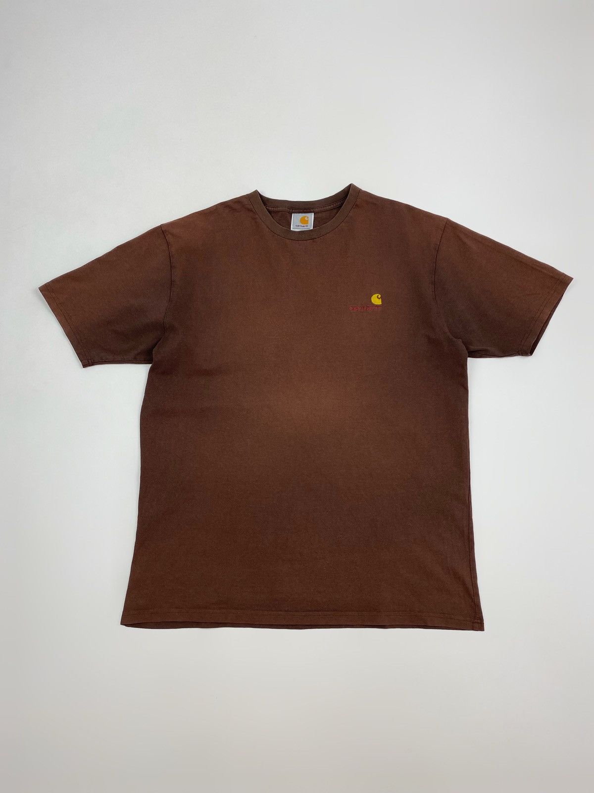Carhartt Y2K Sun Faded Brown Carhartt Script Logo Tee Size US XL / EU 56 / 4 - 1 Thumbnail