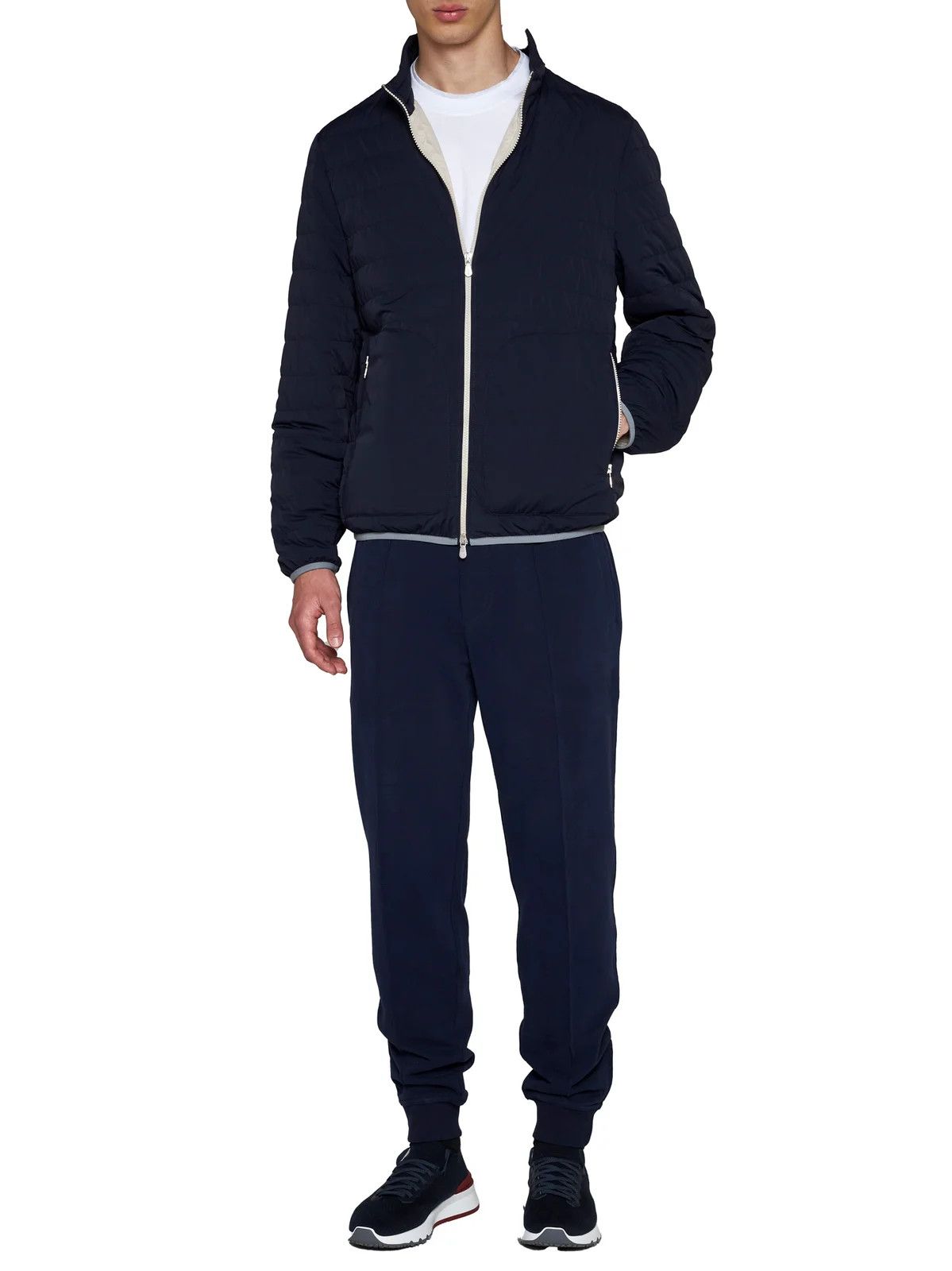 Brunello Cucinelli 0924 Wr Padded Jacket in Navy Size US XS / EU 42 / 0 - 5 Thumbnail