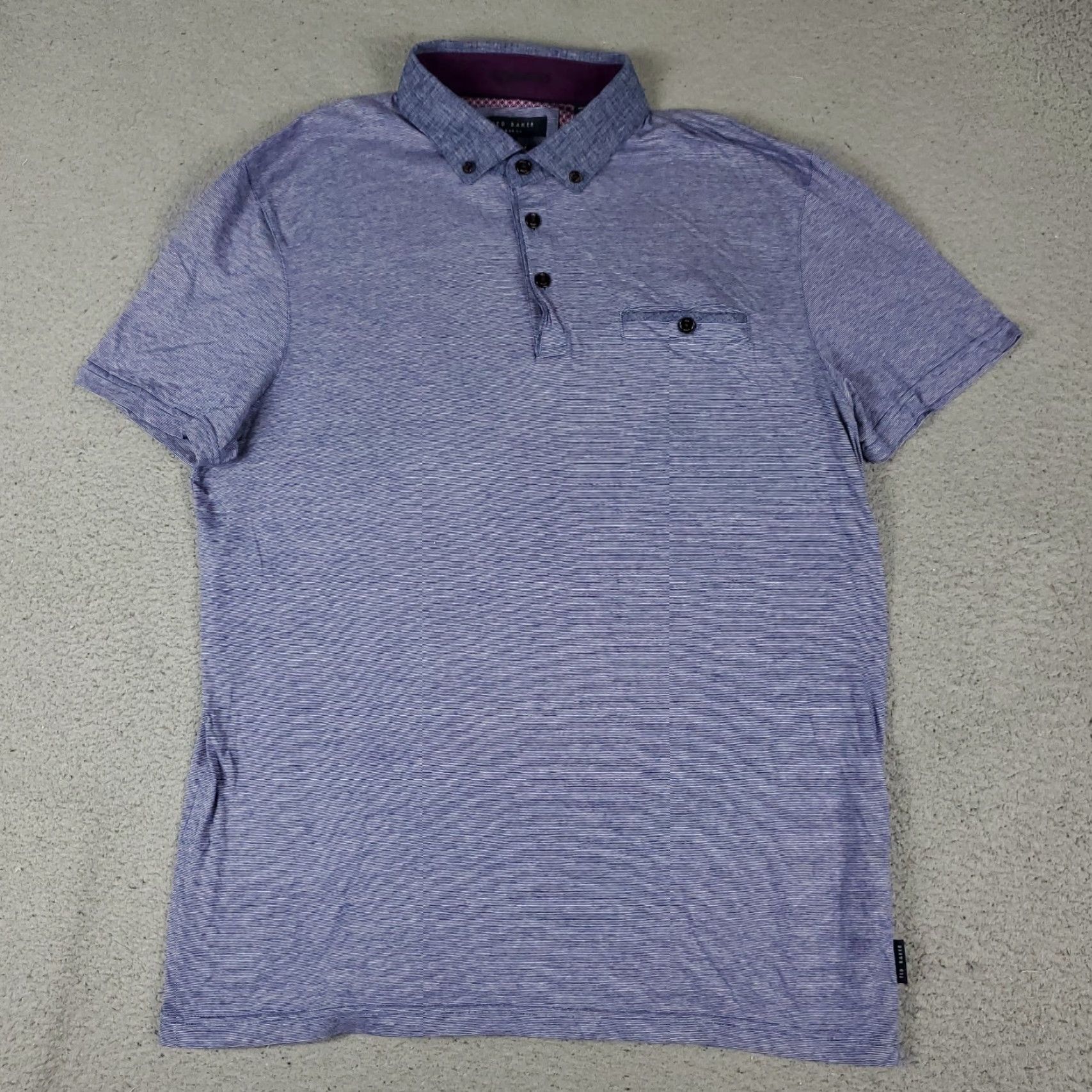 Ted Baker Ted Baker Polo Shirt Mens Size 4 Purple Casual Short Sleeve Cotton Size US S / EU 44-46 / 1 - 2 Thumbnail