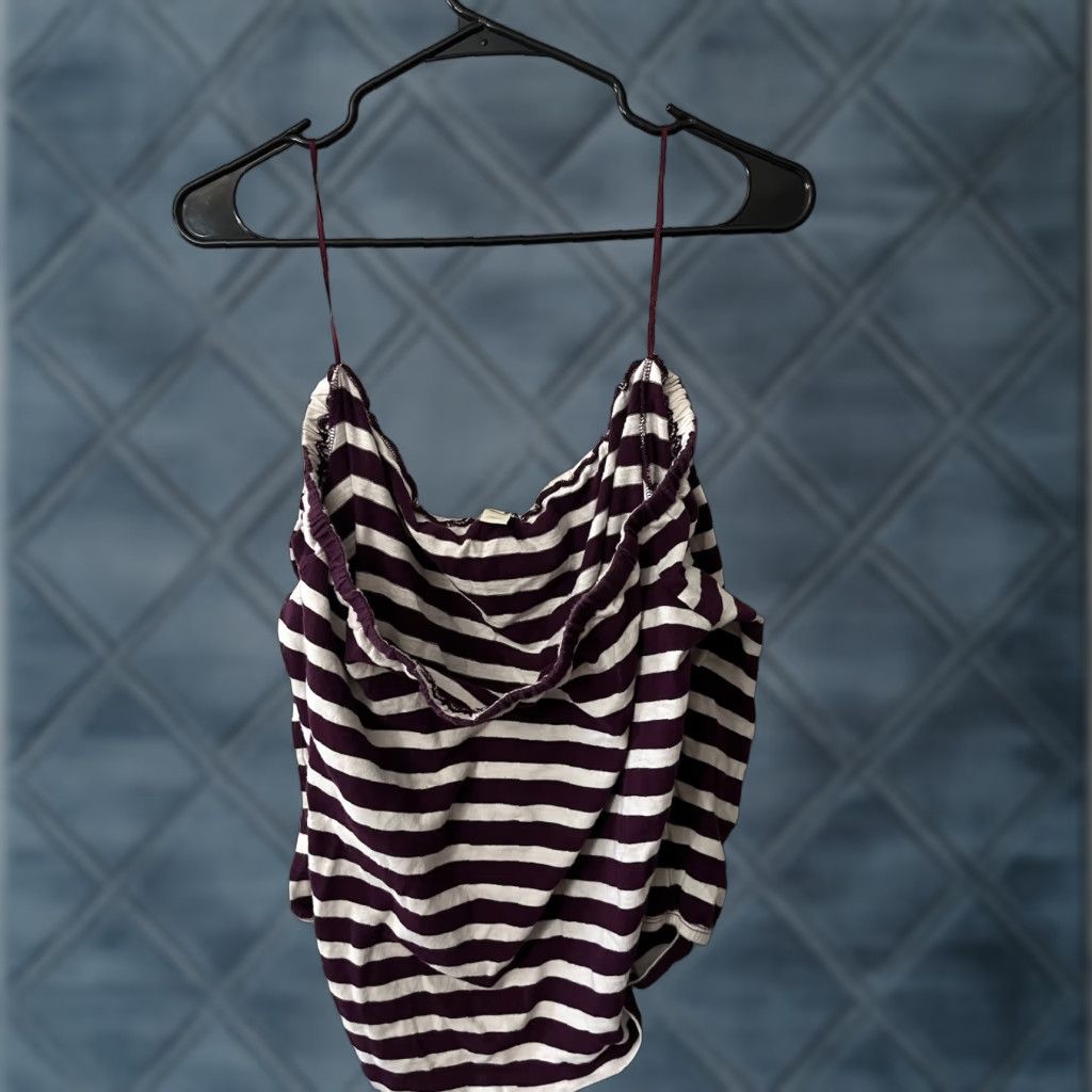 J.Crew J.CREW Off Shoulder Striped Top Womens M Maroon Nautical Minimalist Classic Preppy Coastal Size M / US 6-8 / IT 42-44 - 1 Thumbnail