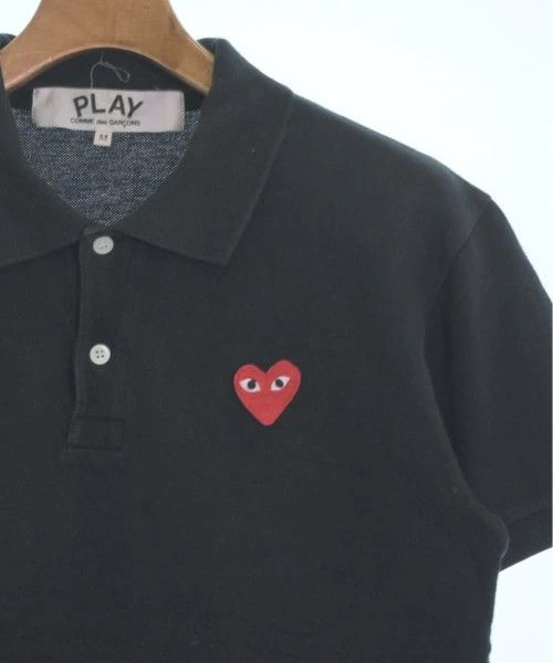 Comme des Garcons PLAY Polo Plain Short Sleeve Embriodered Heart Cotton Black Size US M / EU 48-50 / 2 - 4 Thumbnail