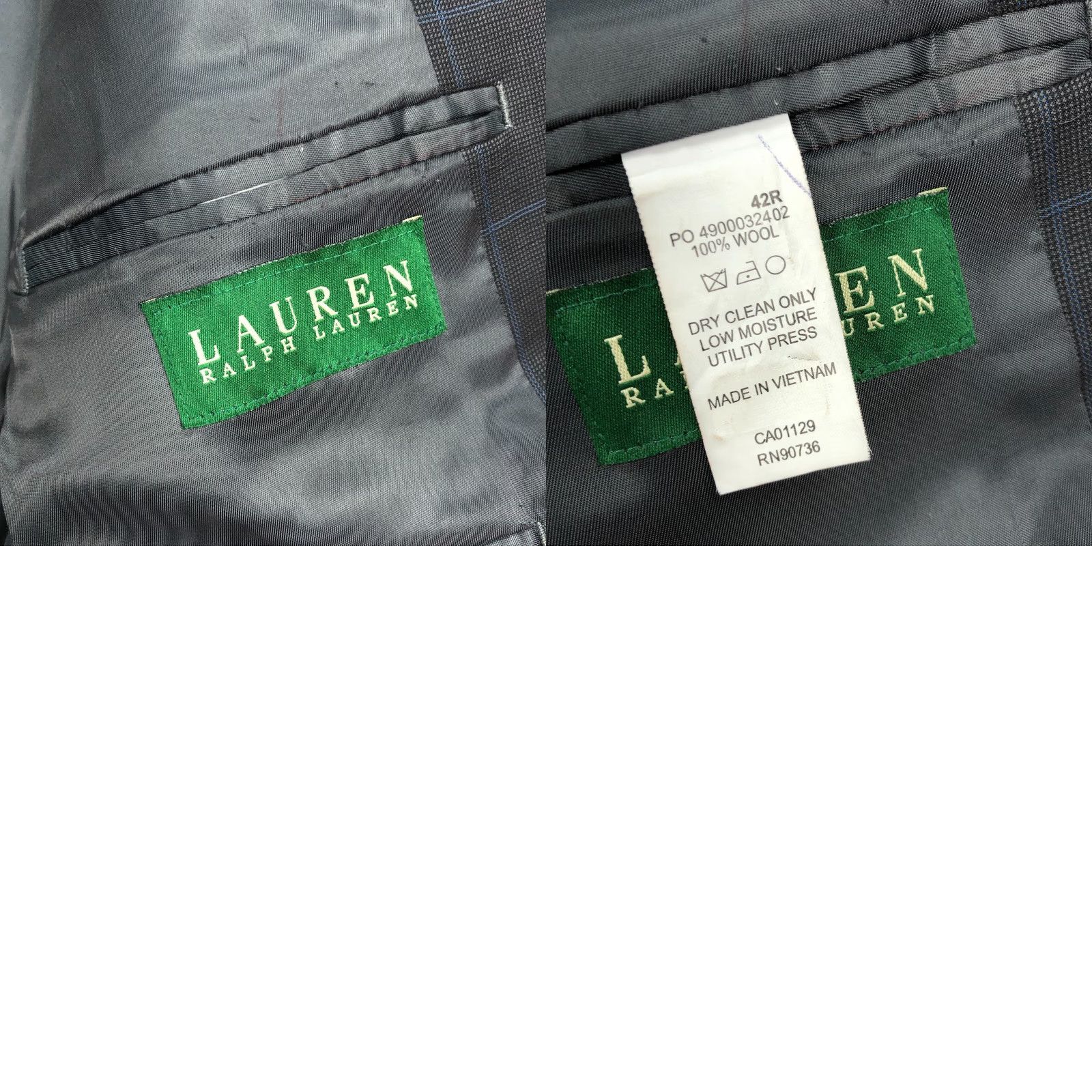 Ralph Lauren Ralph Lauren Blazer Jacket Sport Coat 42R Wool Charcoal Windowpane Men Slim Regular Jacket Blazer Notch Lapel 2 Button Size 42R - 9 Thumbnail