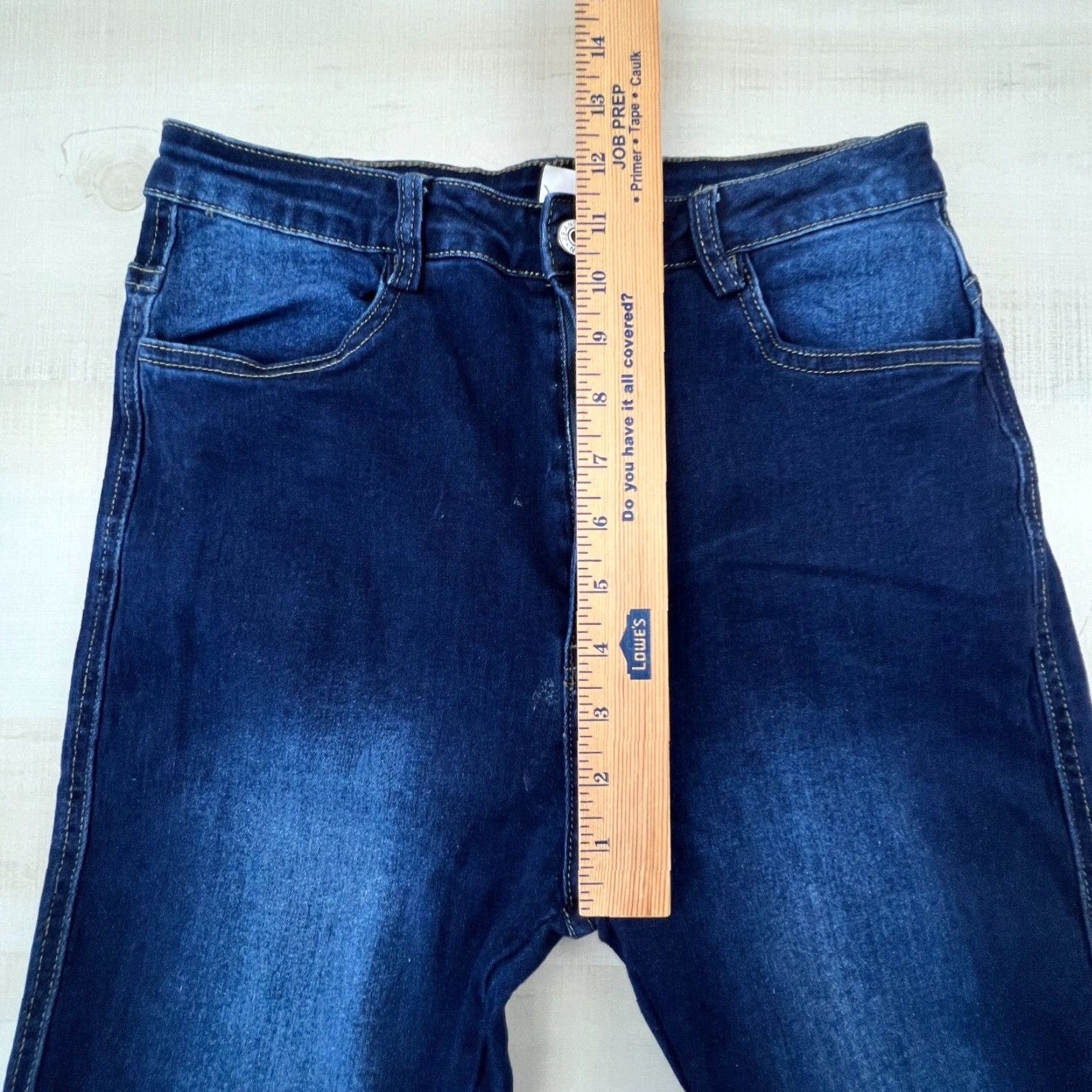Vintage Dark Blue High Rise Skinny Jeans Women Juniors Large 28" Waist Stretch Size 36" / US 14 / IT 50 - 6 Thumbnail