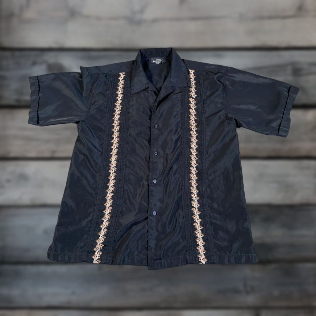 Vintage Vintage Yes Retro Resort Style Camp Collar Shirt Adult XL Black Embroidered Front Cabana Size US XL / EU 56 / 4 - 1 Thumbnail