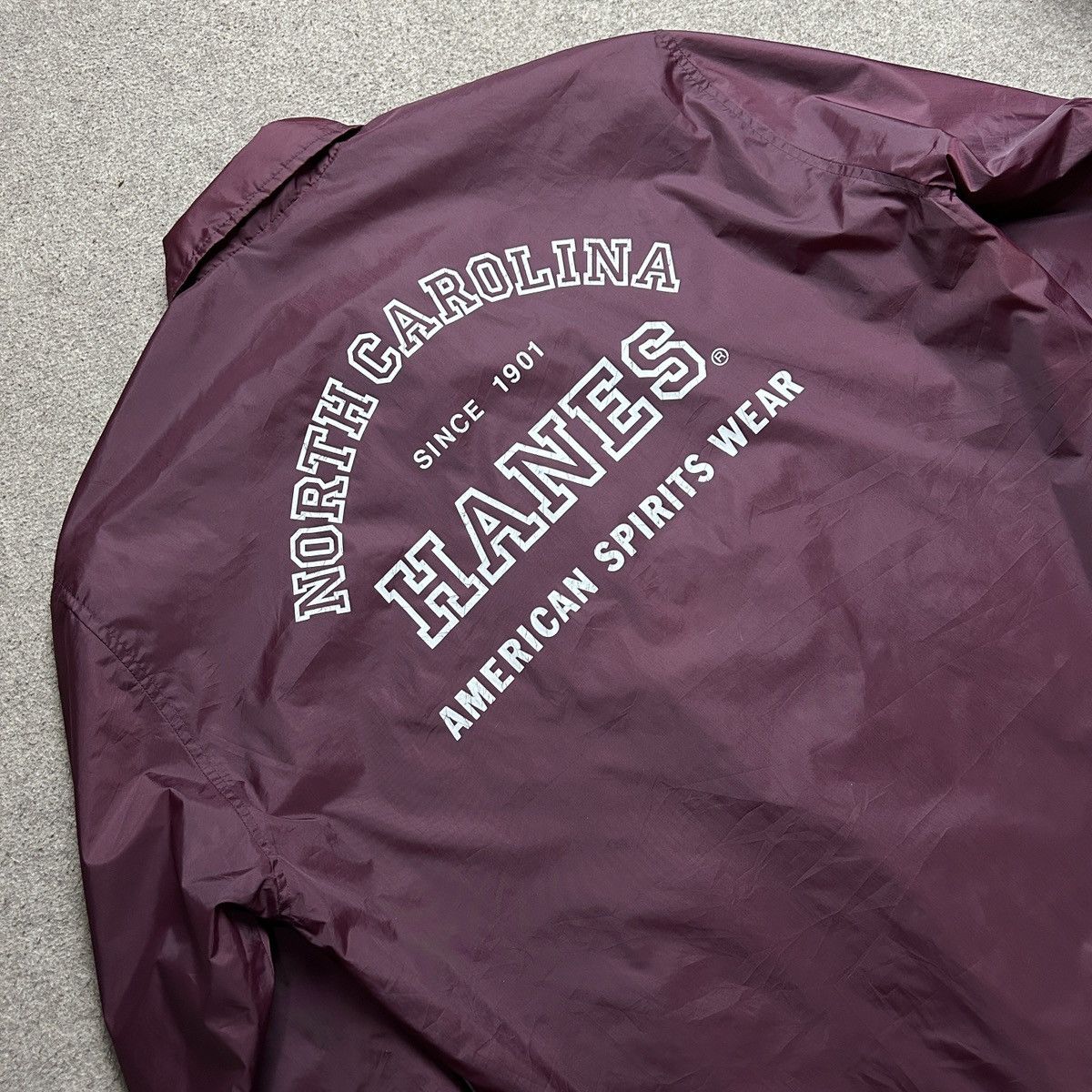 Hanes Hanes Vintage Coach Jacket Maroon Size US L / EU 52-54 / 3 - 3 Thumbnail