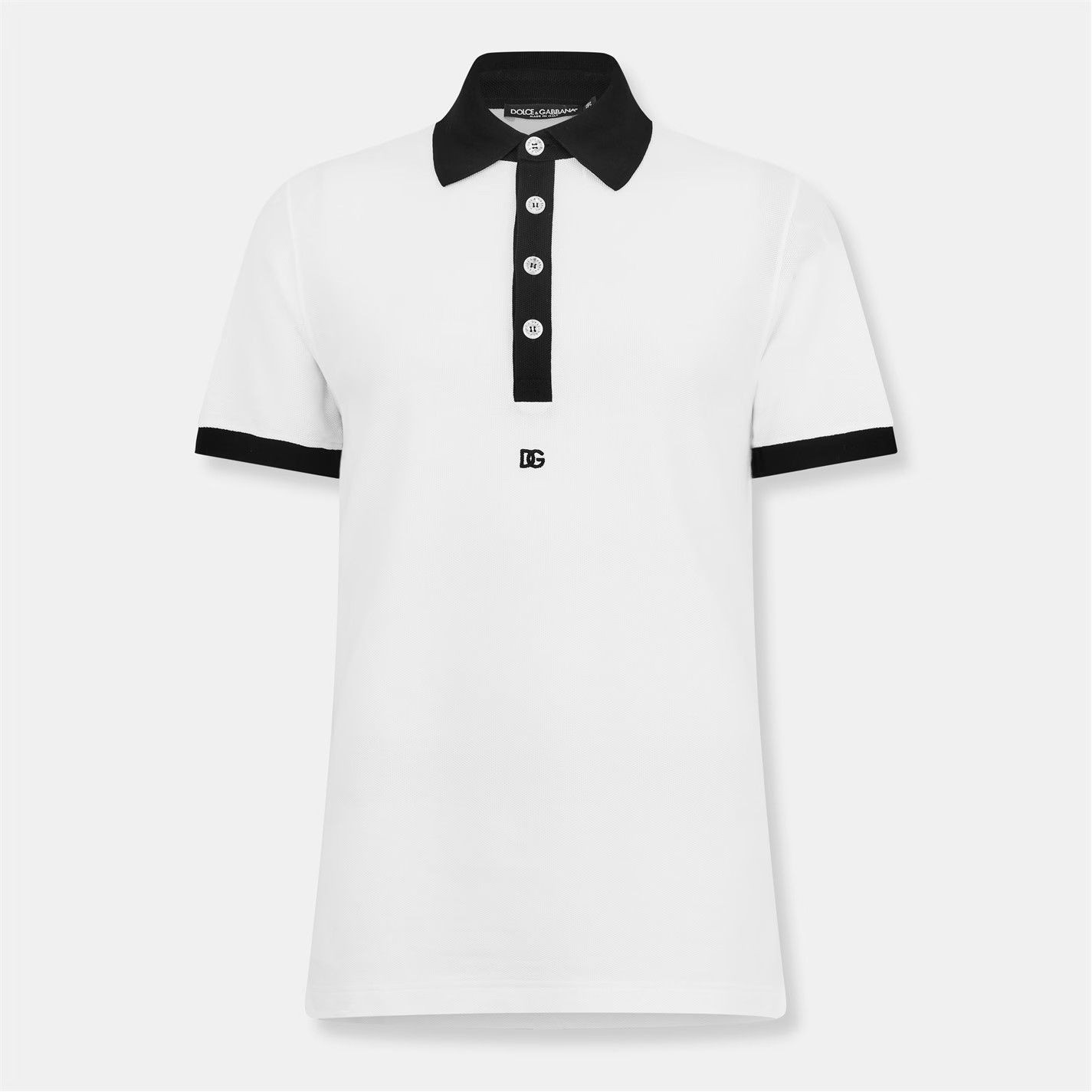 Dolce & Gabbana o1g2r1mq0426 Short Sleeve Polo Shirt in White Size US M / EU 48-50 / 2 - 1 Thumbnail