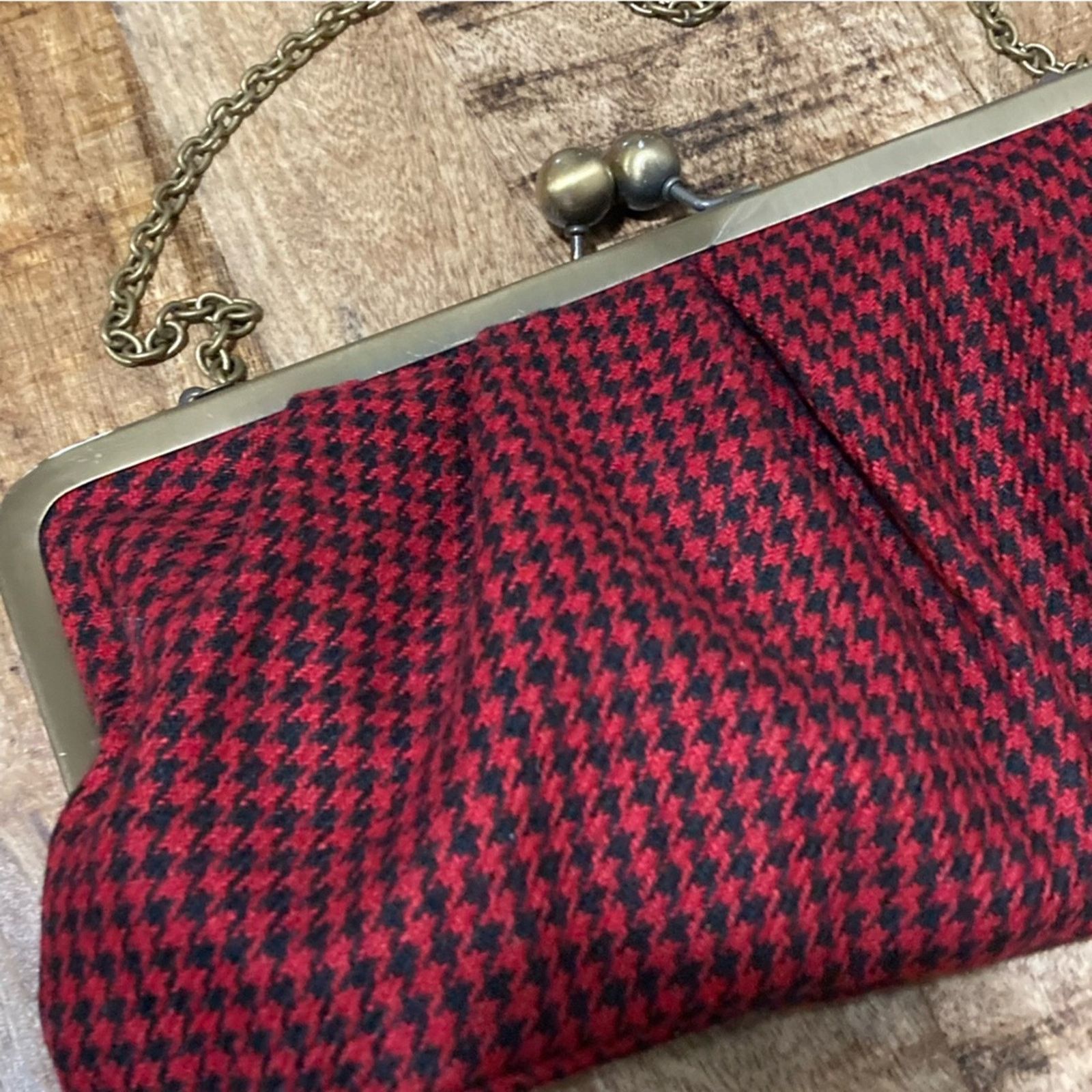 Vintage Vintage Wool Blend Crossbody/Shoulder Bag, Chain Strap Size ONE SIZE - 2 Thumbnail