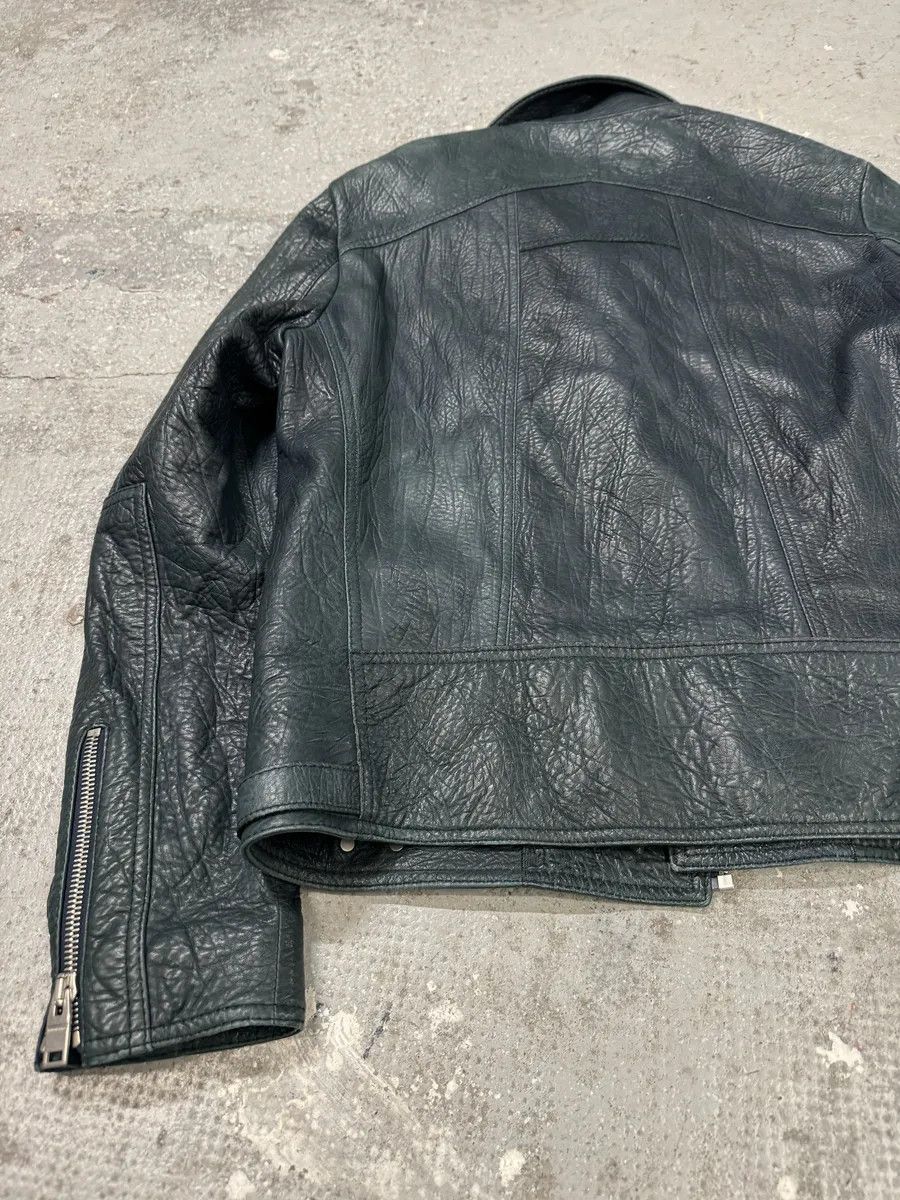 Balenciaga AW2014 Balenciaga Blue Biker Raw Lamb Leather Jacket Size US M / EU 48-50 / 2 - 10 Thumbnail