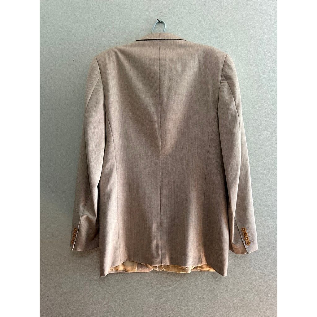 Ermenegildo Zegna Ermenegildo Zegna tan wool and silk two button blazer Size 40R - 3 Thumbnail