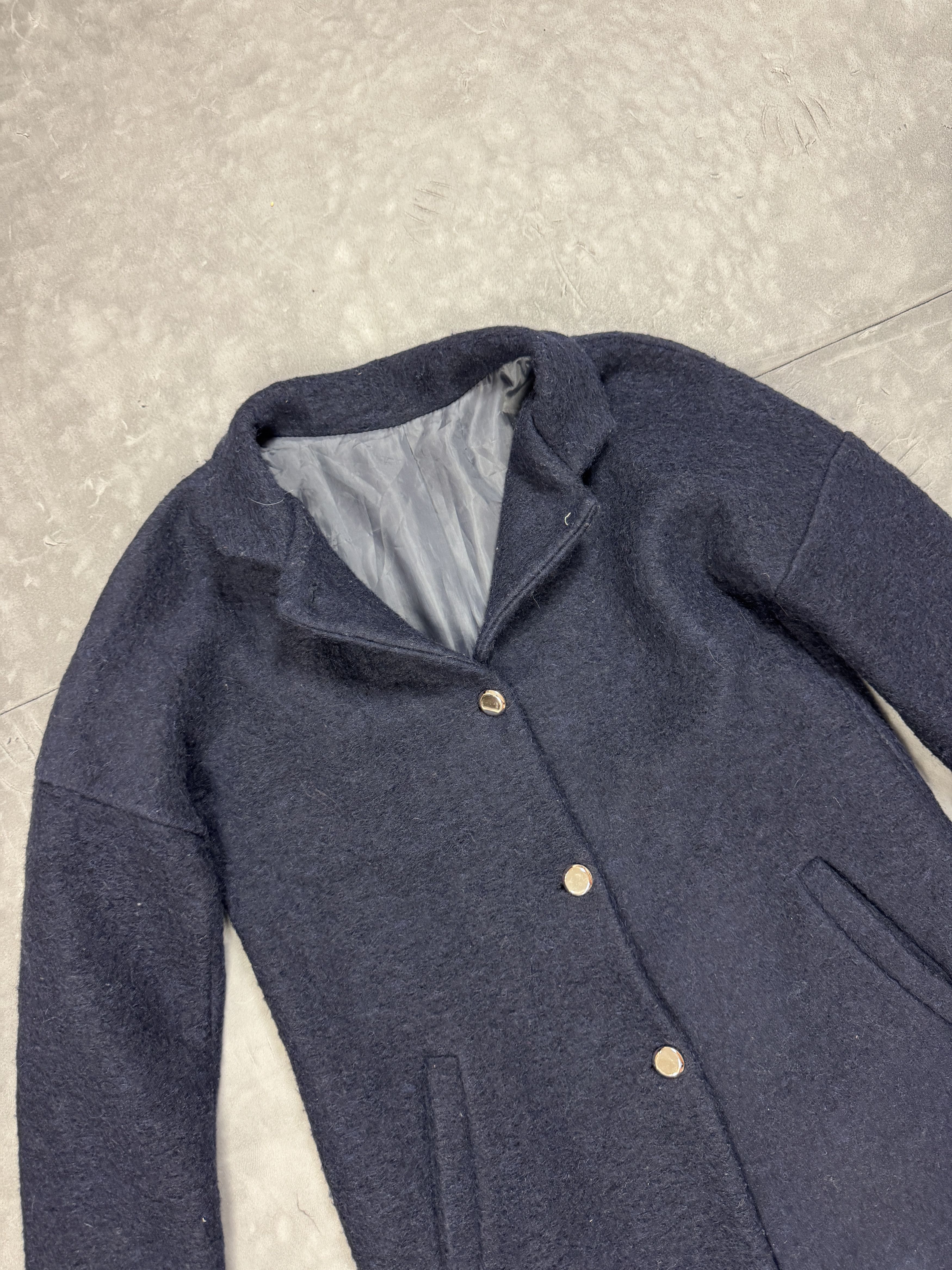 Vintage Vintage Women’s Navy Wool Coat 70% Lana 90s (S/M) Size S / US 4 / IT 40 - 5 Thumbnail