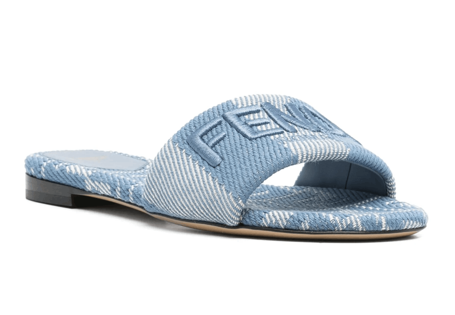 Fendi Fendi Sunshine Denim FF Logo Mule Slide Flat Sandal 37 Size US 7 / IT 37 - 3 Thumbnail