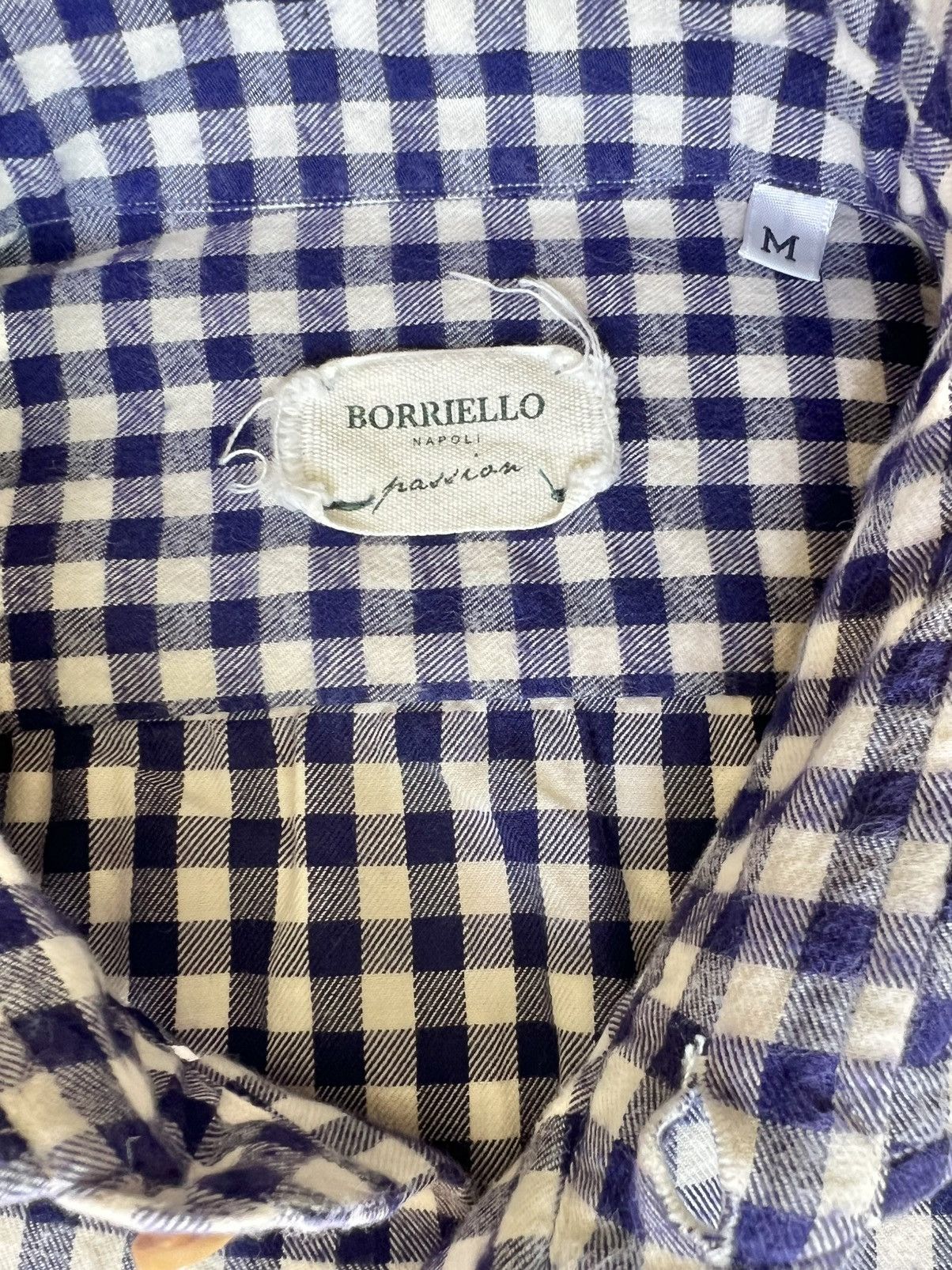 Borriello Napoli Borriello Napoli Checked Shirt Mens Light Blue Cotton Size US M / EU 48-50 / 2 - 5 Thumbnail