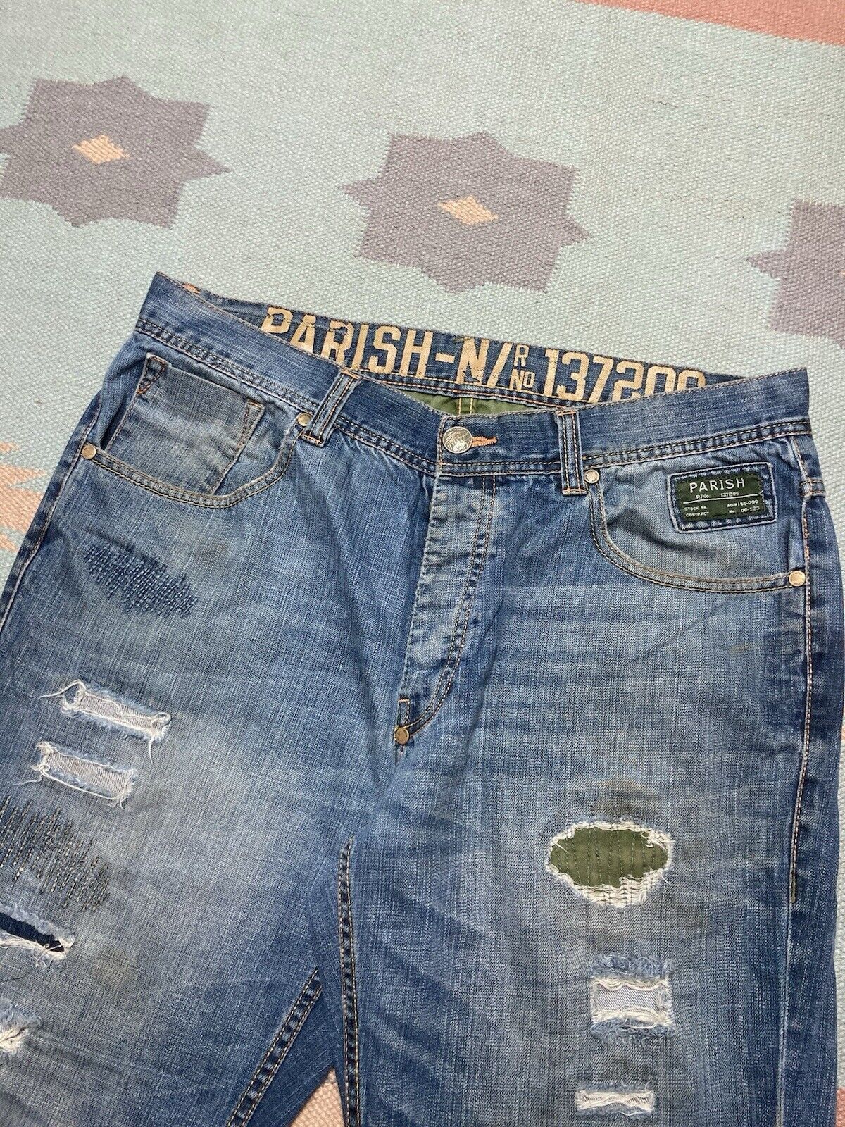 Vintage y2k baggy jeans parish distressed repaire faded grunge 36x31 Size US 36 / EU 52 - 4 Thumbnail