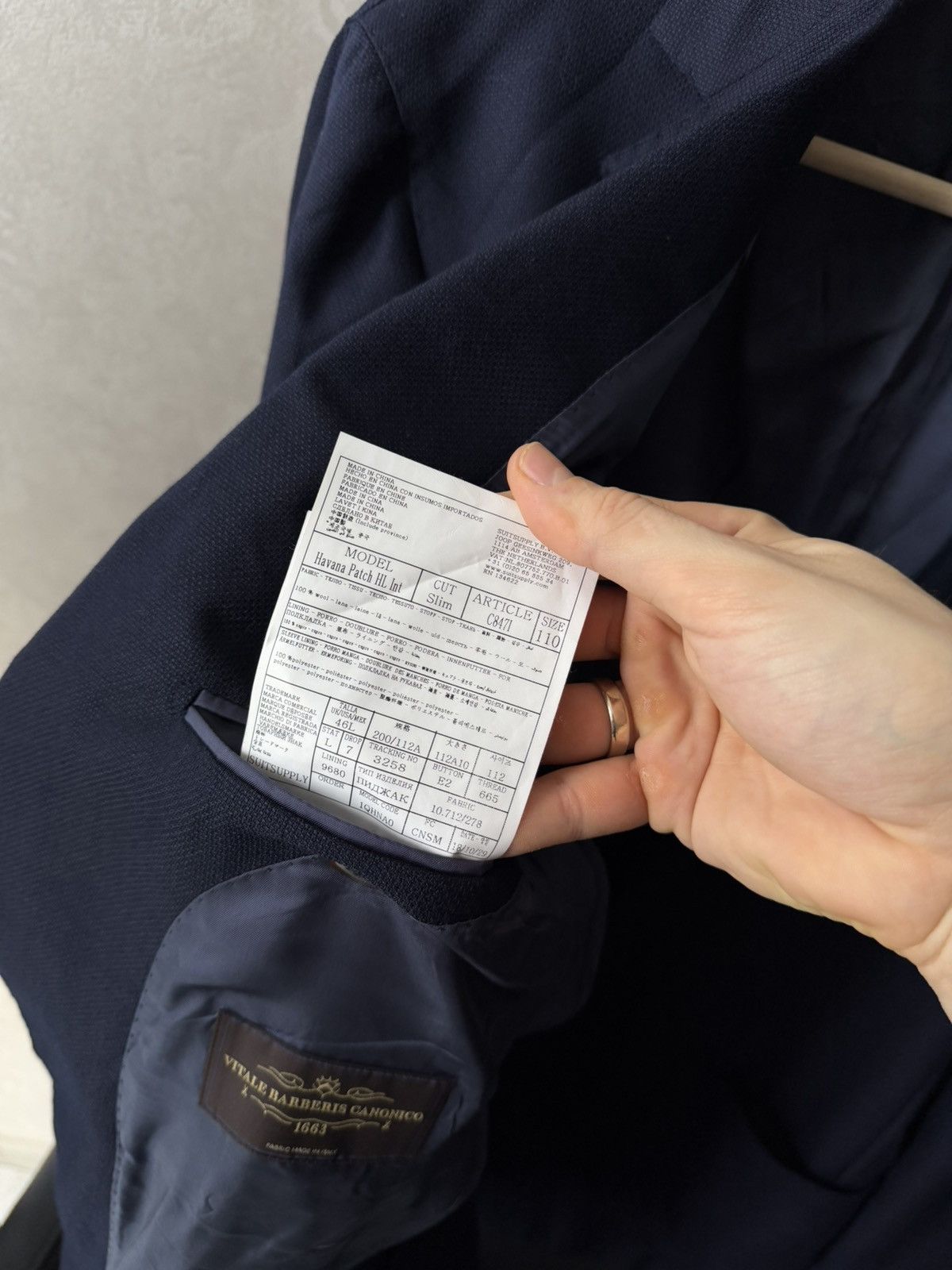 Suitsupply Suitsupply Italy Havana Patch Lt Int Wool Navy Blue Blazer Size 46L - 11 Thumbnail