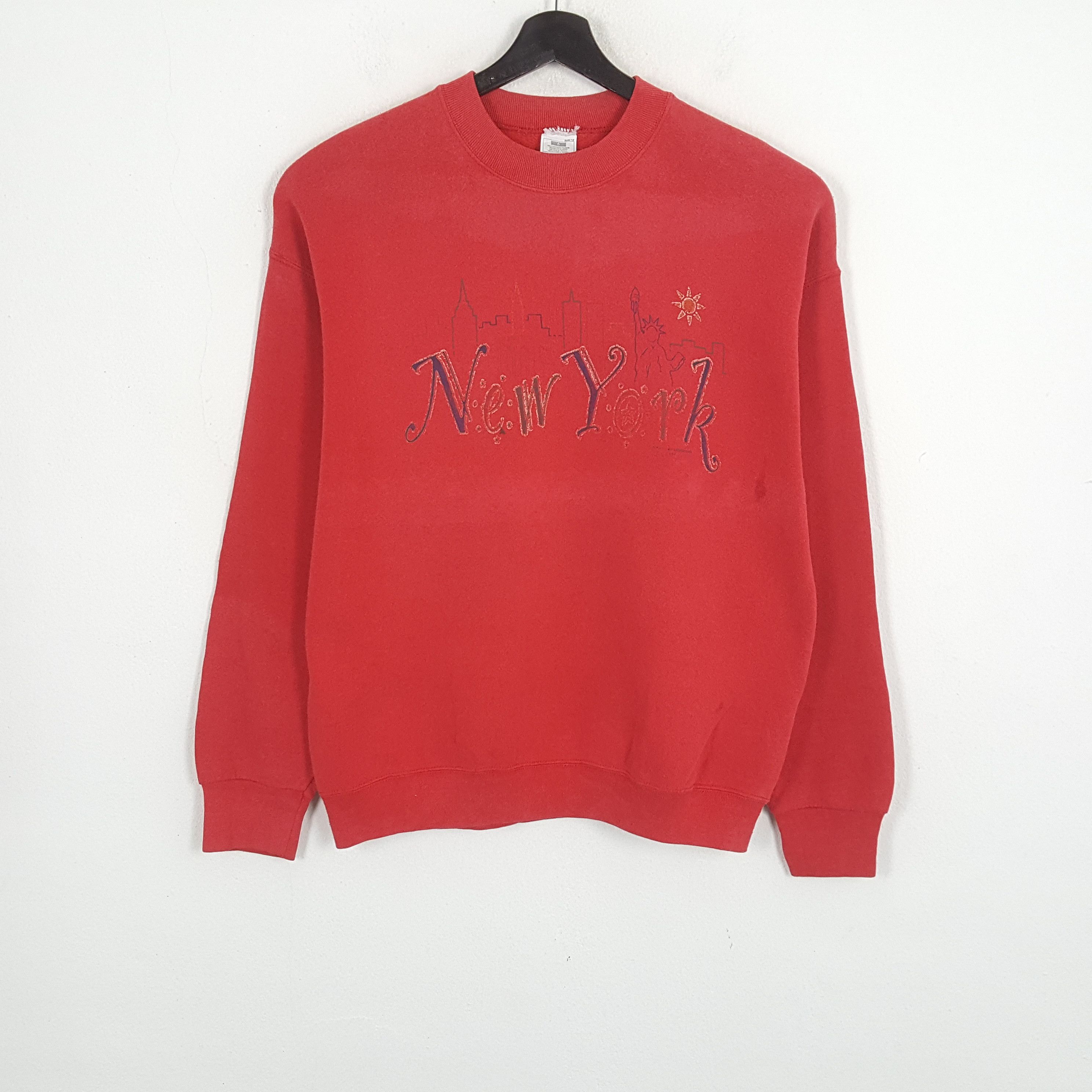 Vintage NEW YORK Design Streetwear Vintage Sweatshirt c270n19 Size US L / EU 52-54 / 3 - 1 Thumbnail