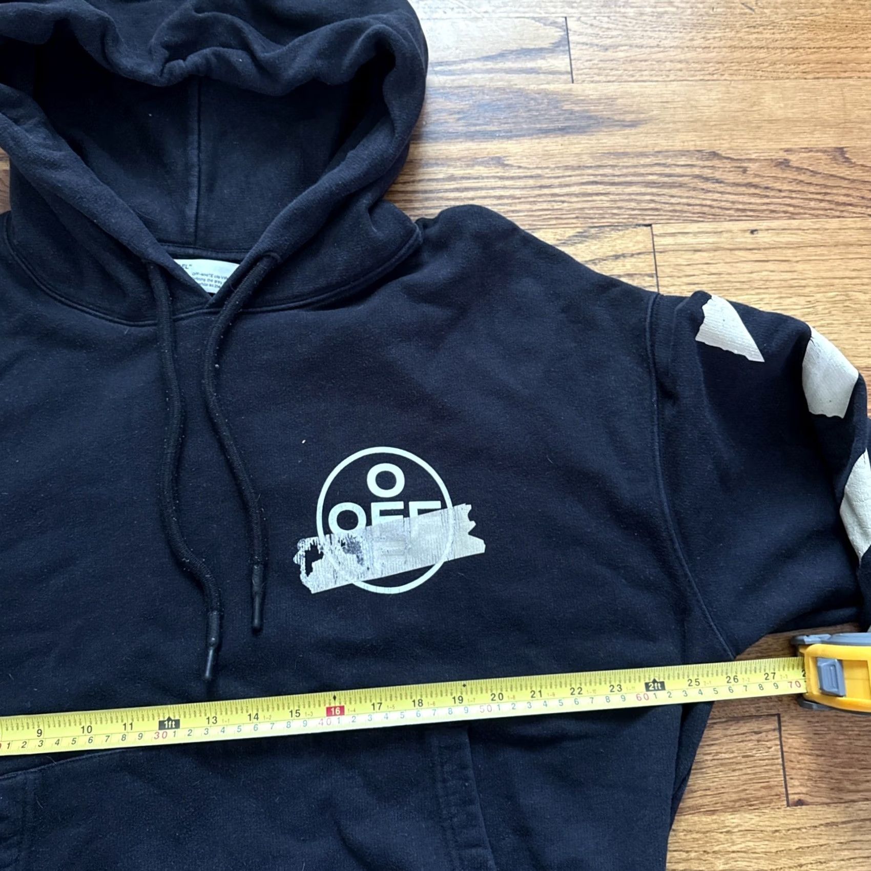 Off-White OFF-WHITE Hoodie Diagonal Arrows Tape C23 Size L Black Mens Pullover Hoodie Size US L / EU 52-54 / 3 - 7 Thumbnail