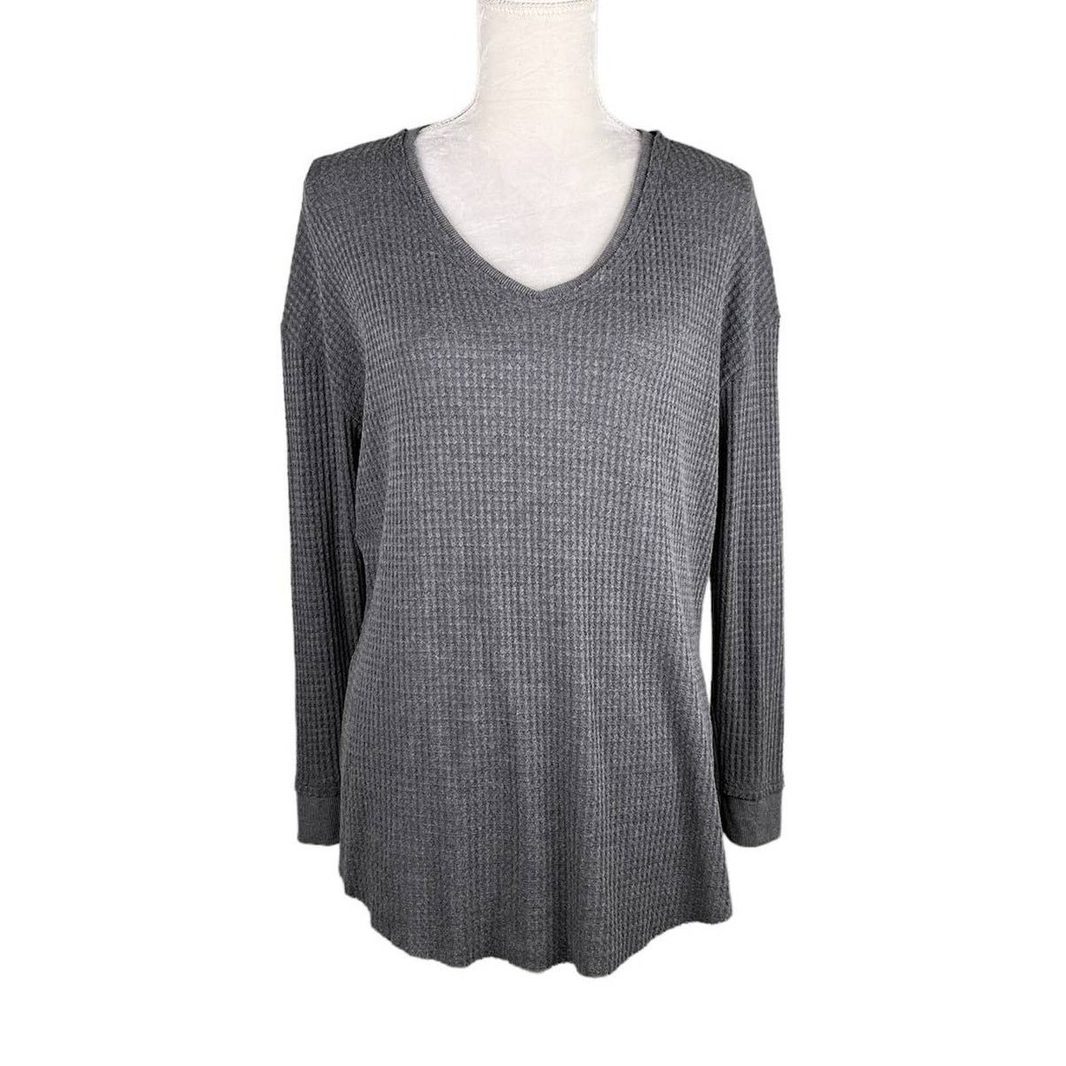 Other Altar'd State Thermal Top Charcoal Gray Waffle Small New Size S / US 4 / IT 40 - 6 Thumbnail