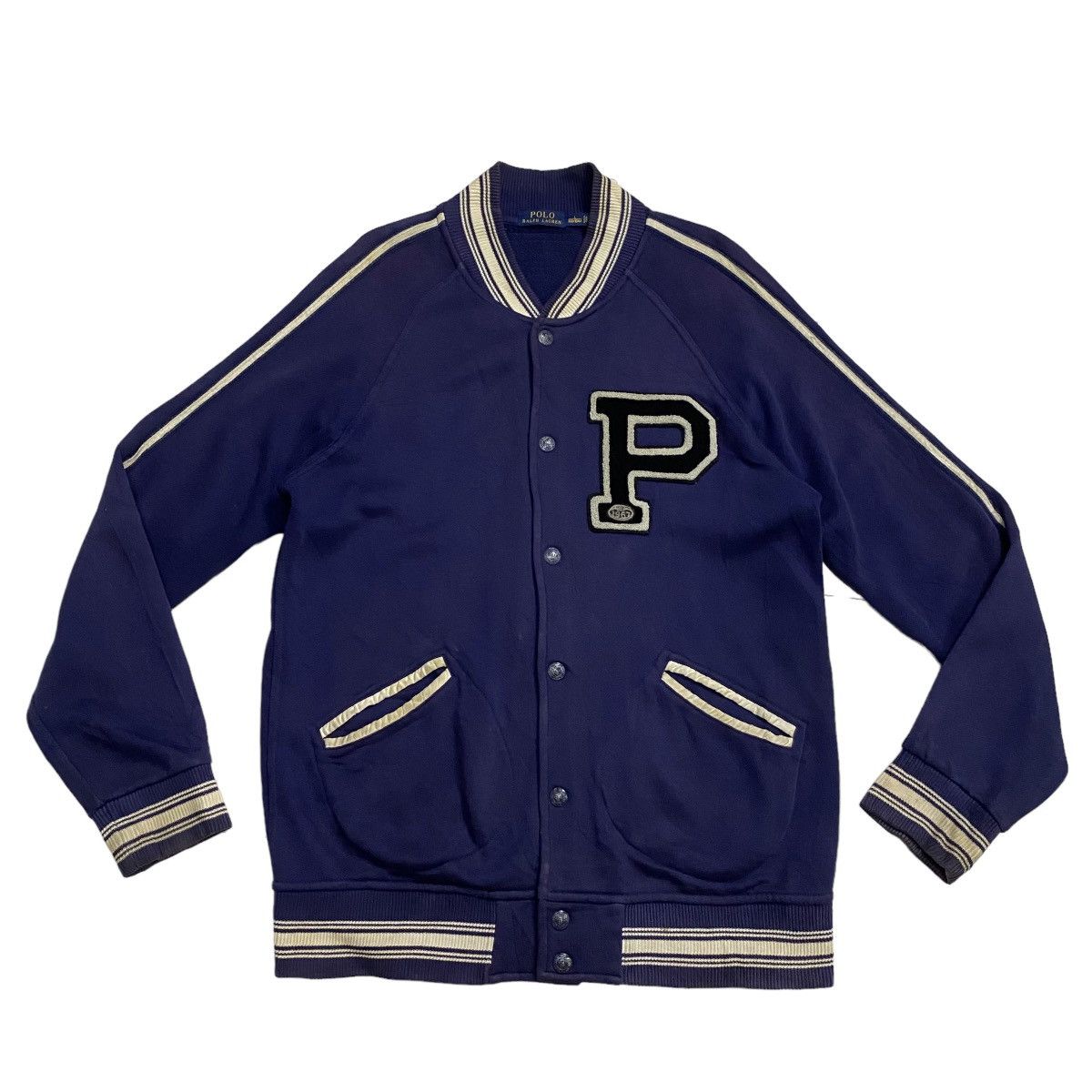Polo Ralph Lauren × Vintage Polo Ralph Lauren raglan cotton varsity jacket Size US L / EU 52-54 / 3 - 6 Thumbnail