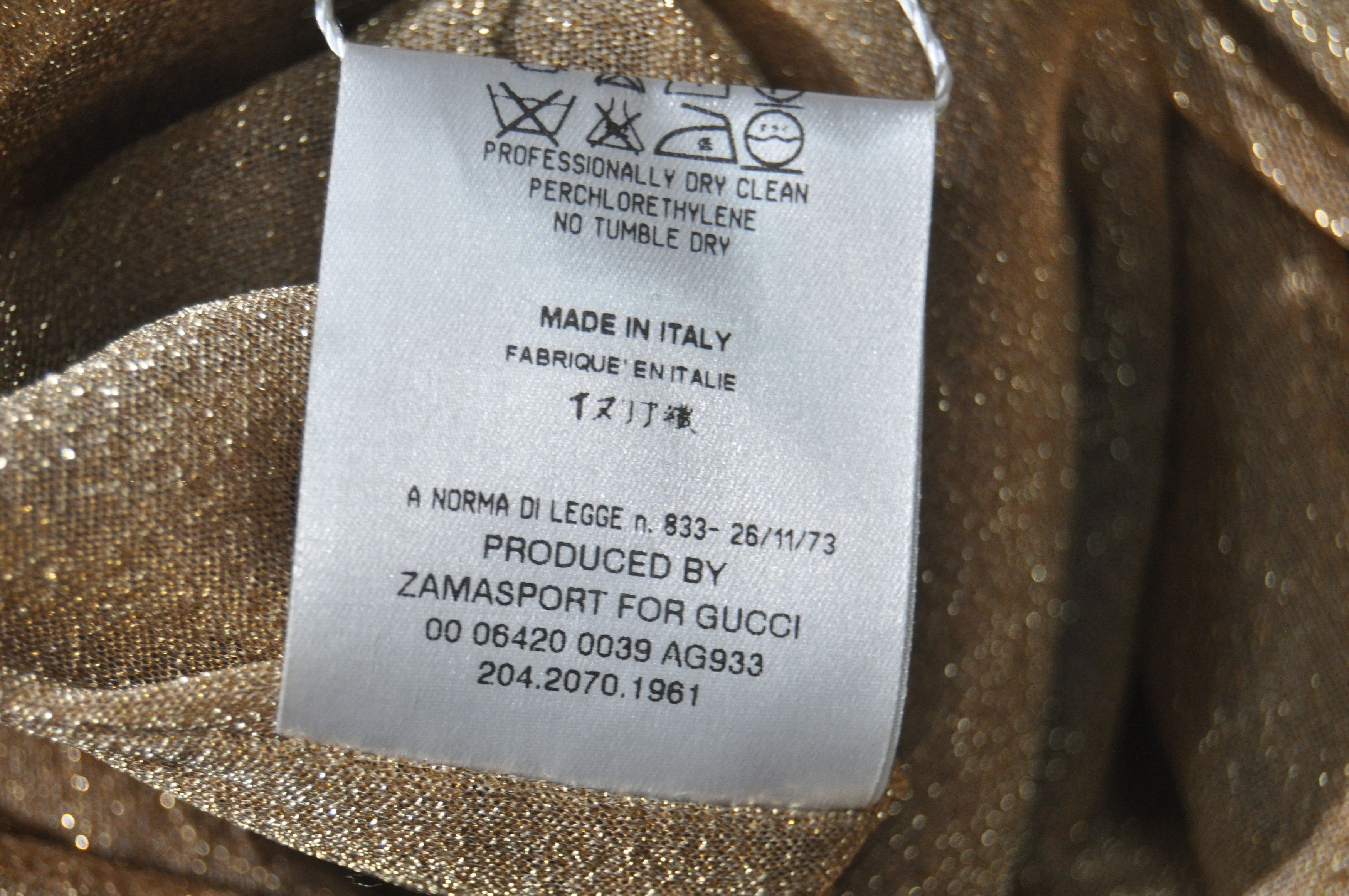 Gucci Gucci - Tom Ford - F/W 00 - Gold Lurex Dress Size XS / US 0-2 / IT 36-38 - 9 Thumbnail