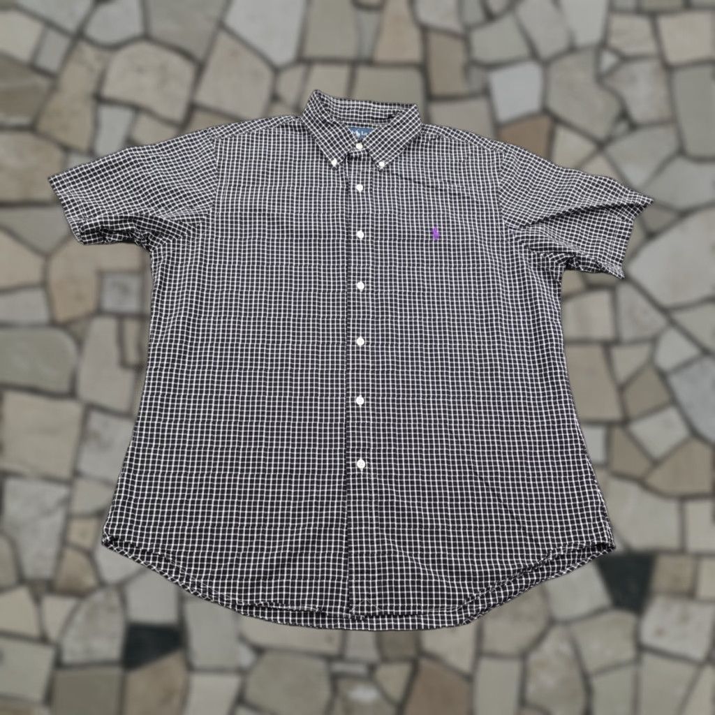Ralph Lauren VINTAGE Ralph Lauren Shirt Men Large Black White Check Button-Up Custom Fit Pony Size US L / EU 52-54 / 3 - 1 Thumbnail