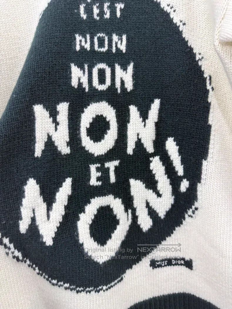 Dior Dior White and green long letter print sweater Size XS / US 0-2 / IT 36-38 - 2 Thumbnail