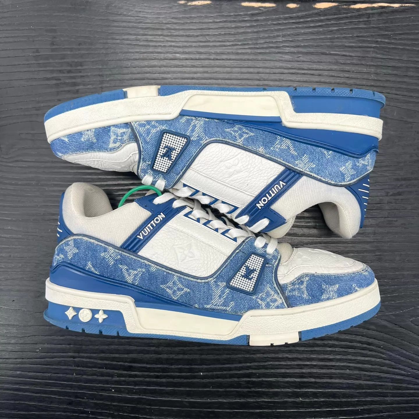 Louis Vuitton LV Trainer White & Blue Denim UK7.5/EU41.5 Midsole Scuff Fix Size US 8.5 / EU 41-42 - 2 Thumbnail