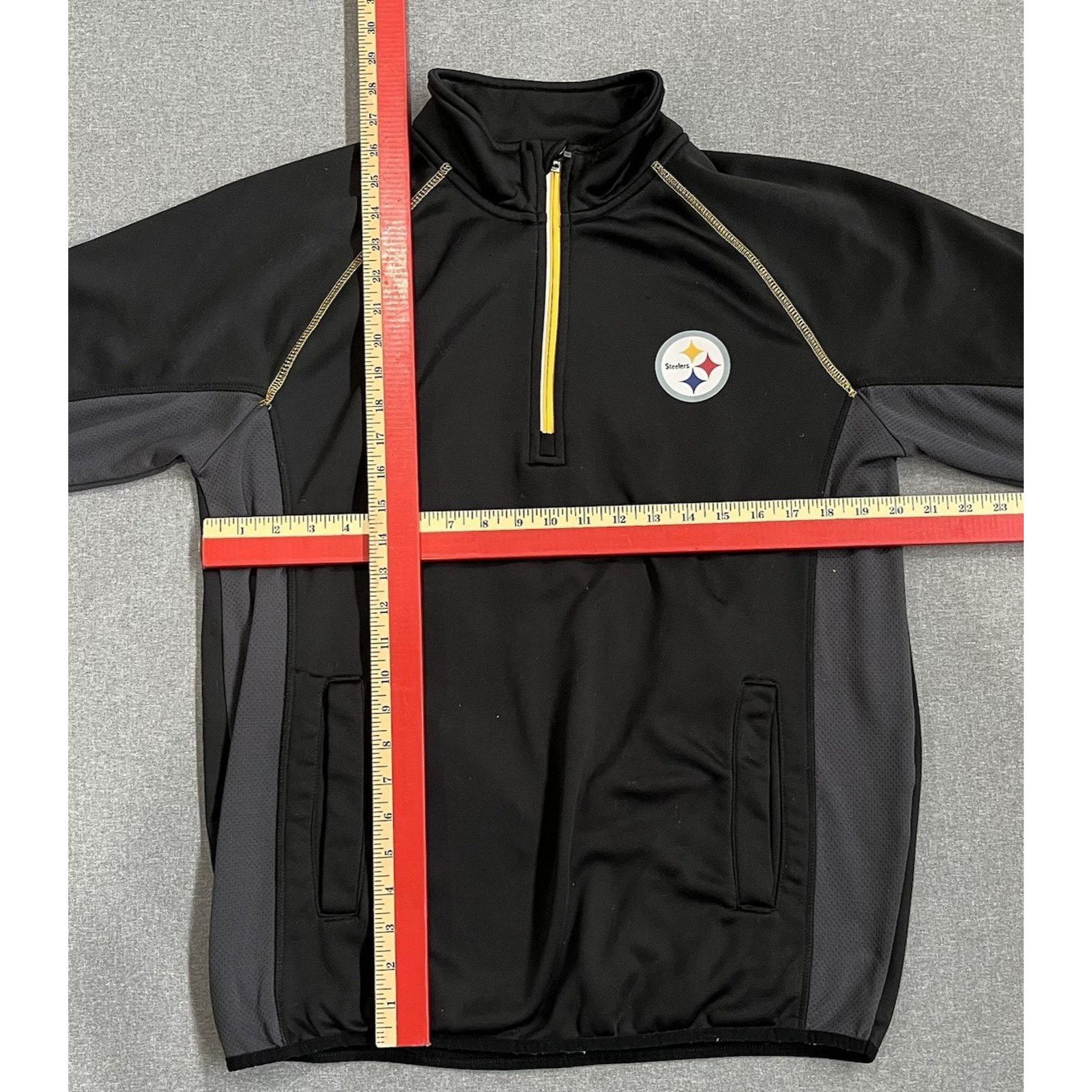 NFL Pittsburgh Steelers Pullover Men M Black 1/4 Zip Fleece NFL Size US M / EU 48-50 / 2 - 2 Thumbnail