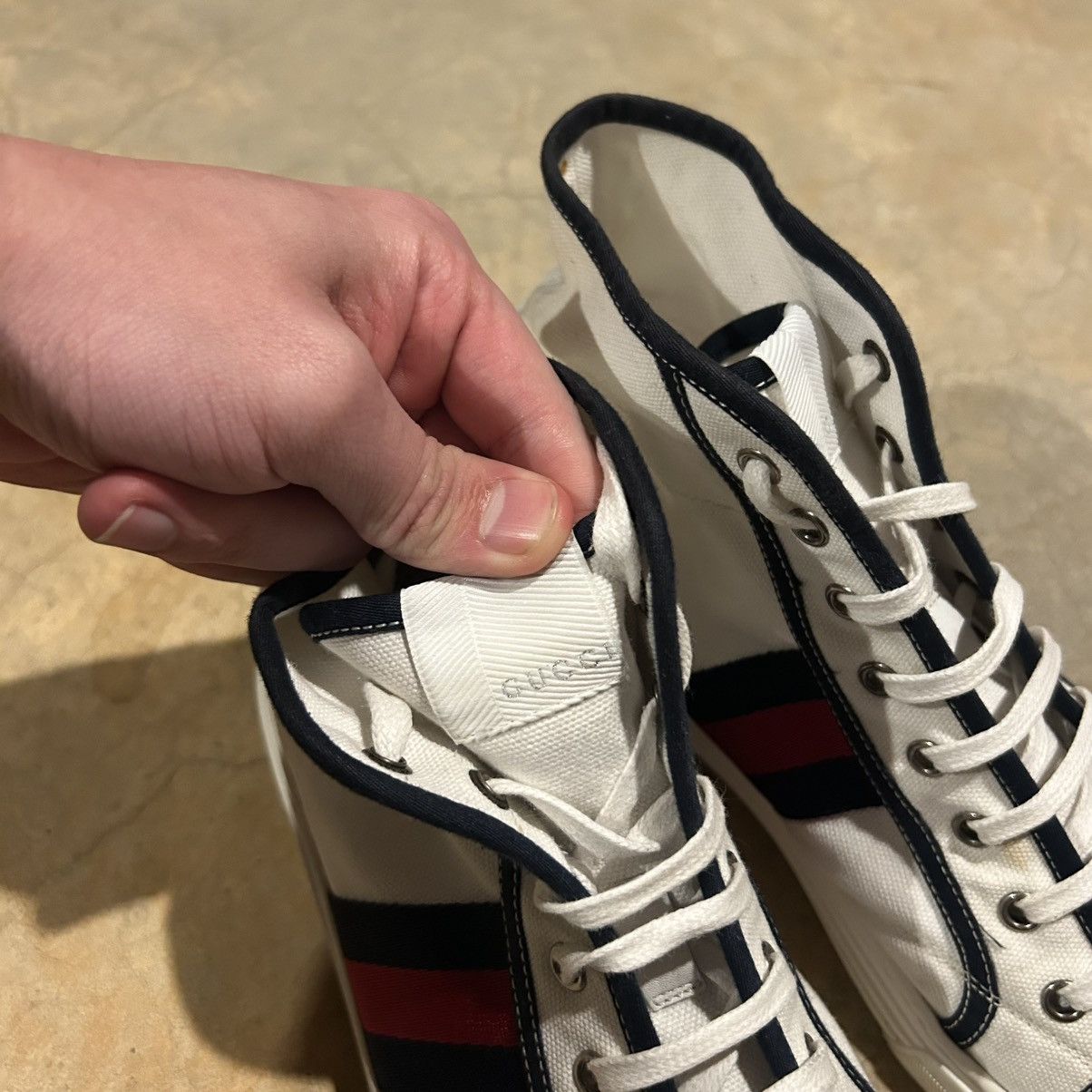 Designer × Gucci Gucci Canvas Signature Web High Top Shoes US 9 Size US 9 / EU 42 - 11 Thumbnail