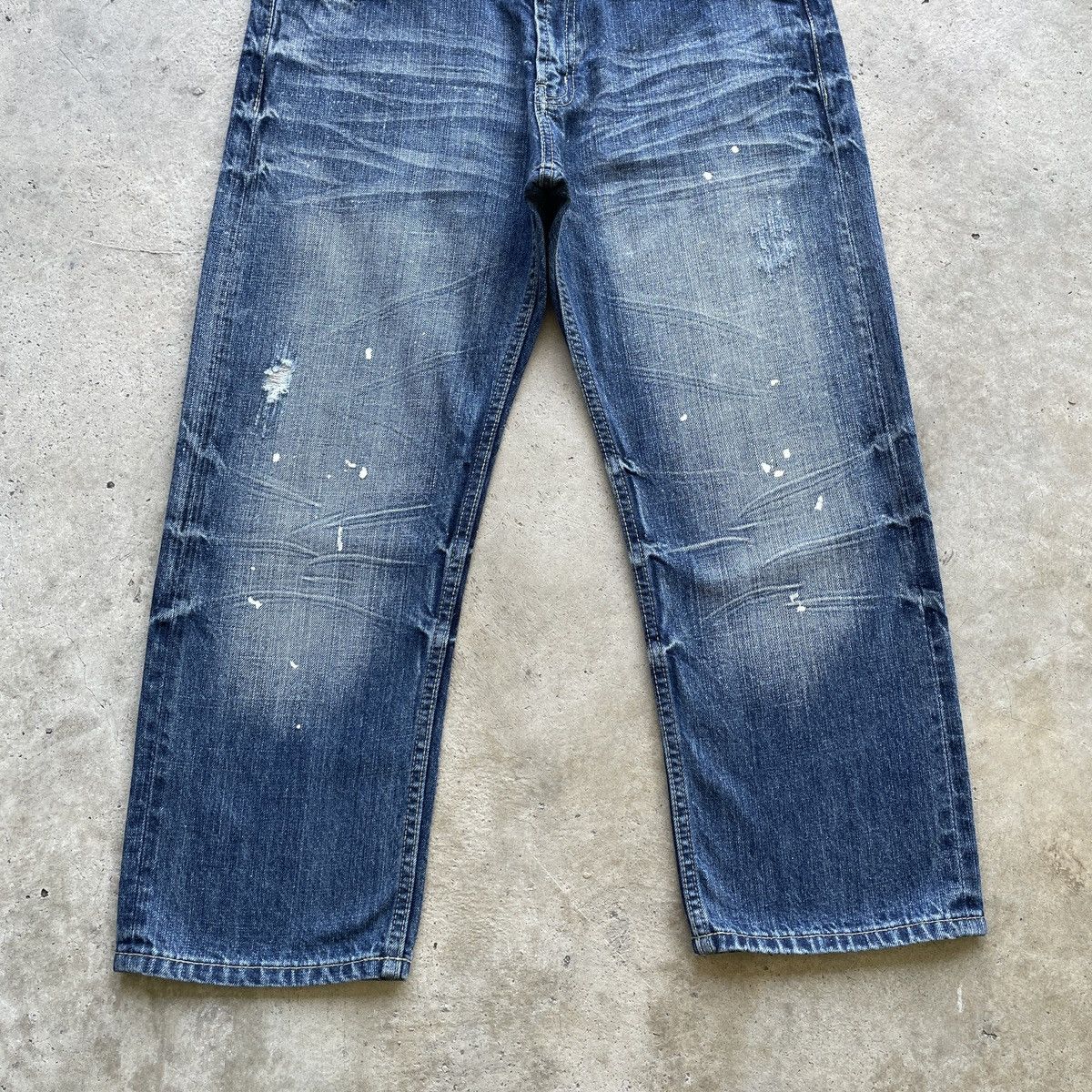 Japanese Brand Vintage Japan Brand Sorridere Painter Faded Cropped Jeans Size US 33 - 4 Thumbnail