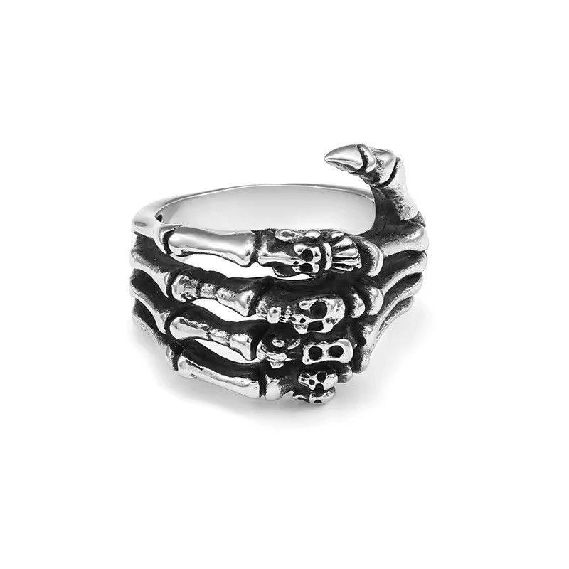 Jewelry Skull Ghost Paw Hand Bones Ring Size ONE SIZE - 2 Thumbnail