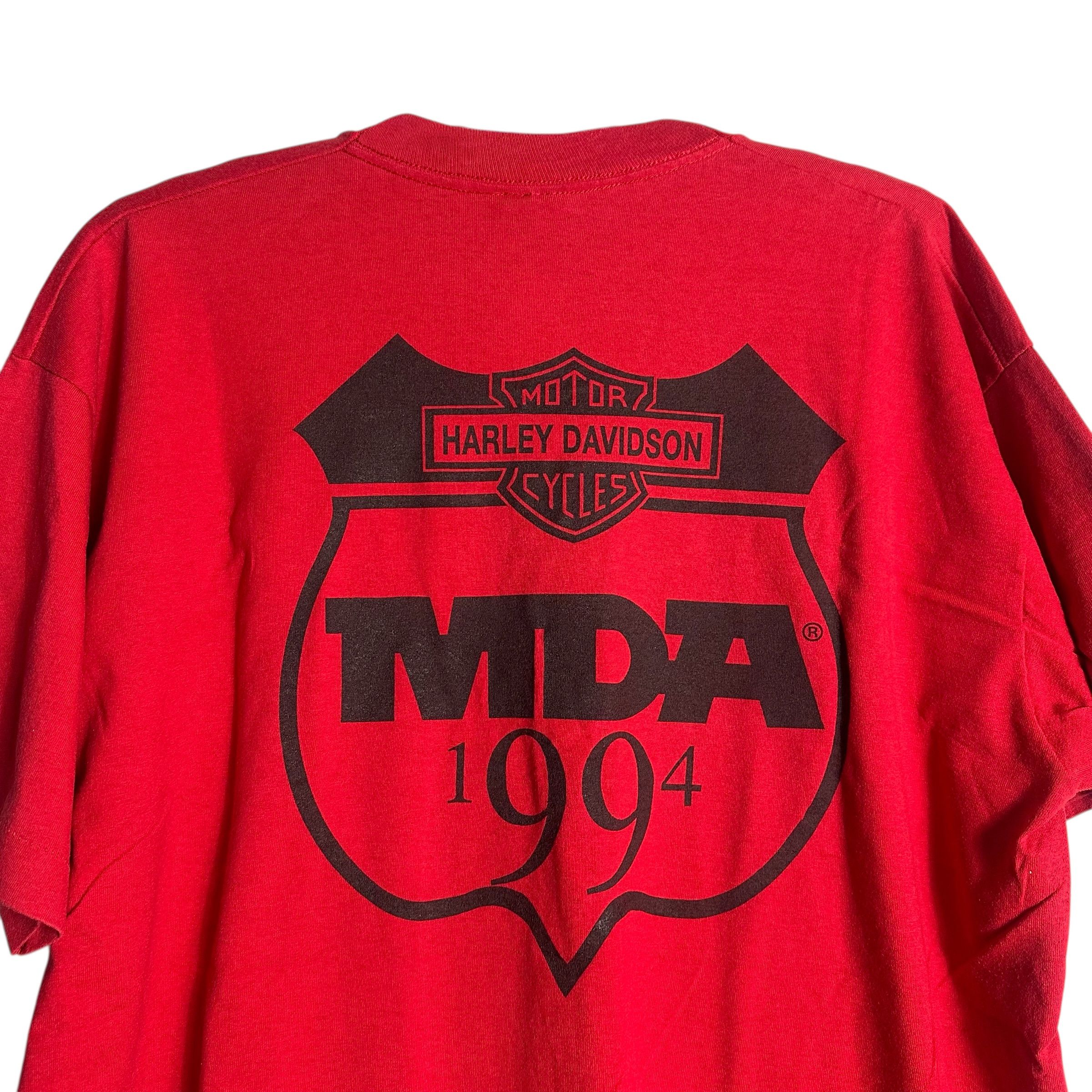 Harley Davidson × Vintage 🔥RARE🔥Vintage 90s Harley Davidson MDA T-shirt Single Stich Size US M / EU 48-50 / 2 - 2 Thumbnail