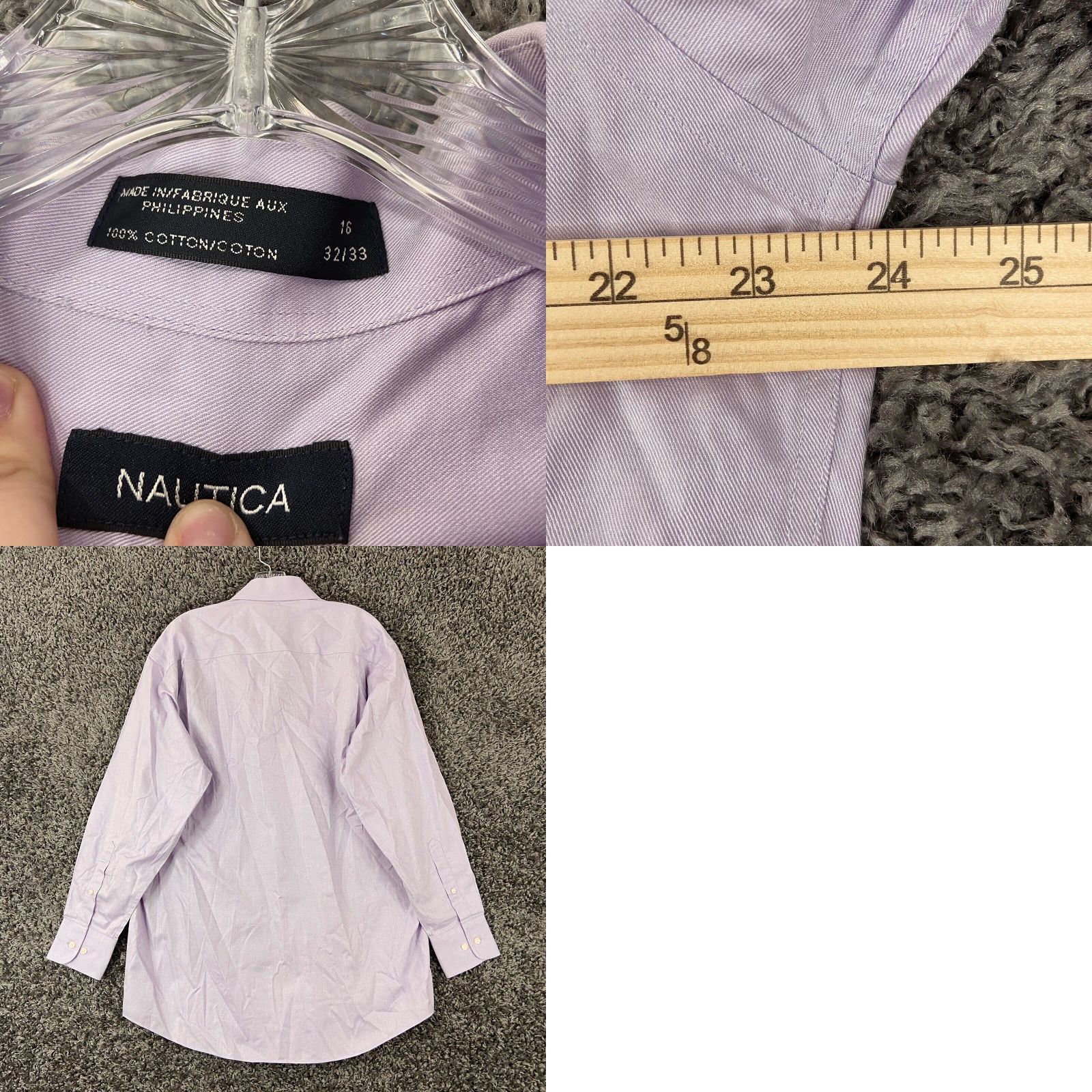 Nautica VINTAGE not specified; assume Nautica is relevant. Nautica Shirt Men 16 32/33 Purple Long Sleeve Button-Down Collared 16 32/33 Purple Mens Size 16 Size US L / EU 52-54 / 3 - 8 Thumbnail