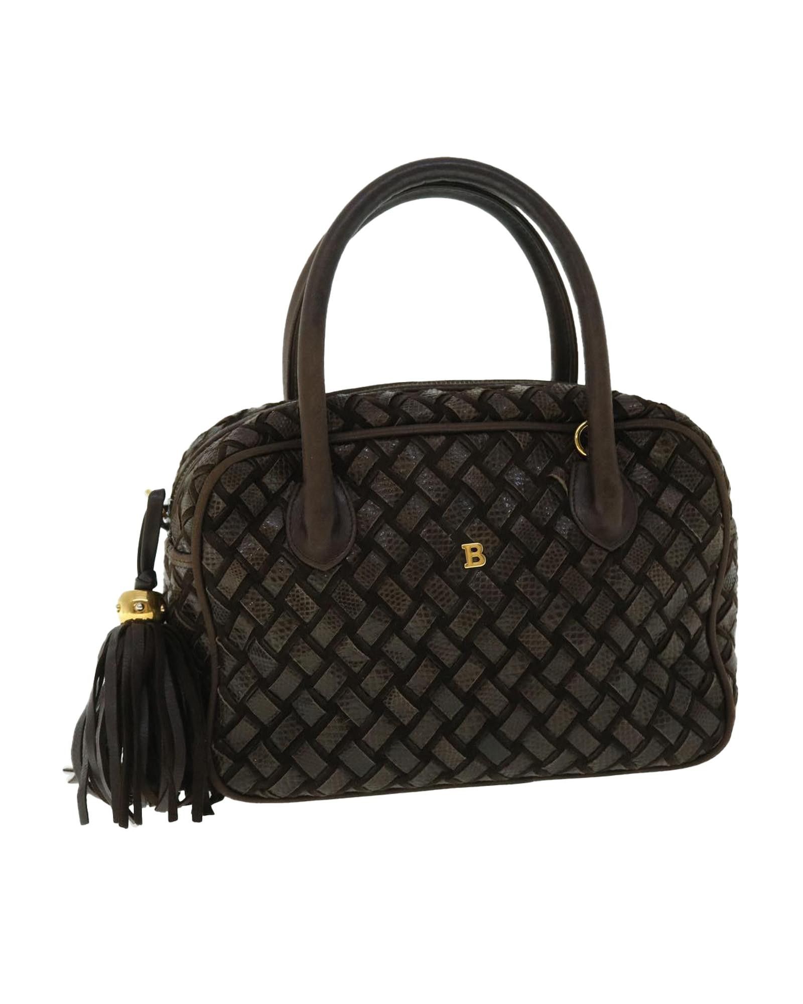 image of Bally Quilted Leather Hand Bag in Brown, Women's