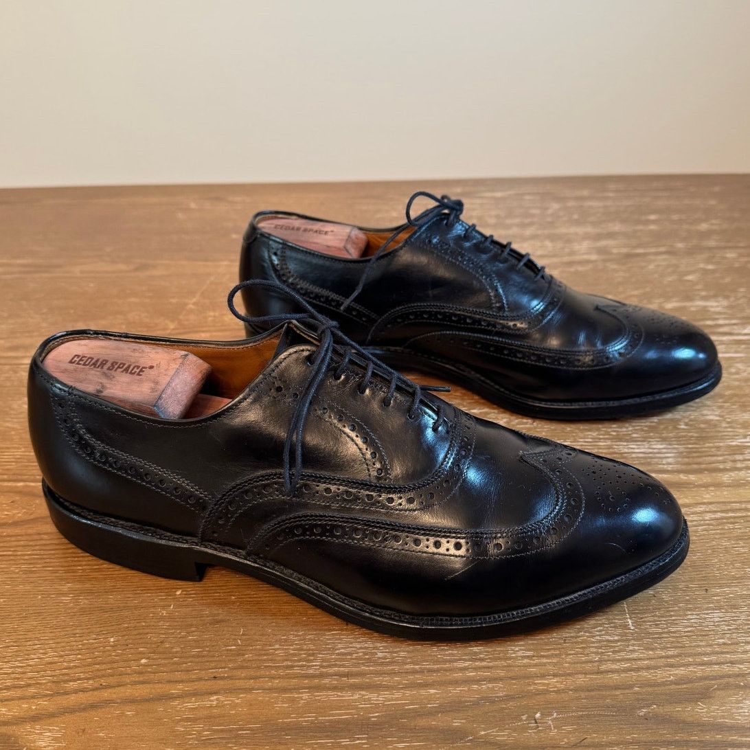 Allen Edmonds Chester Wingtip Oxfords in Black Calf, 9.5 D