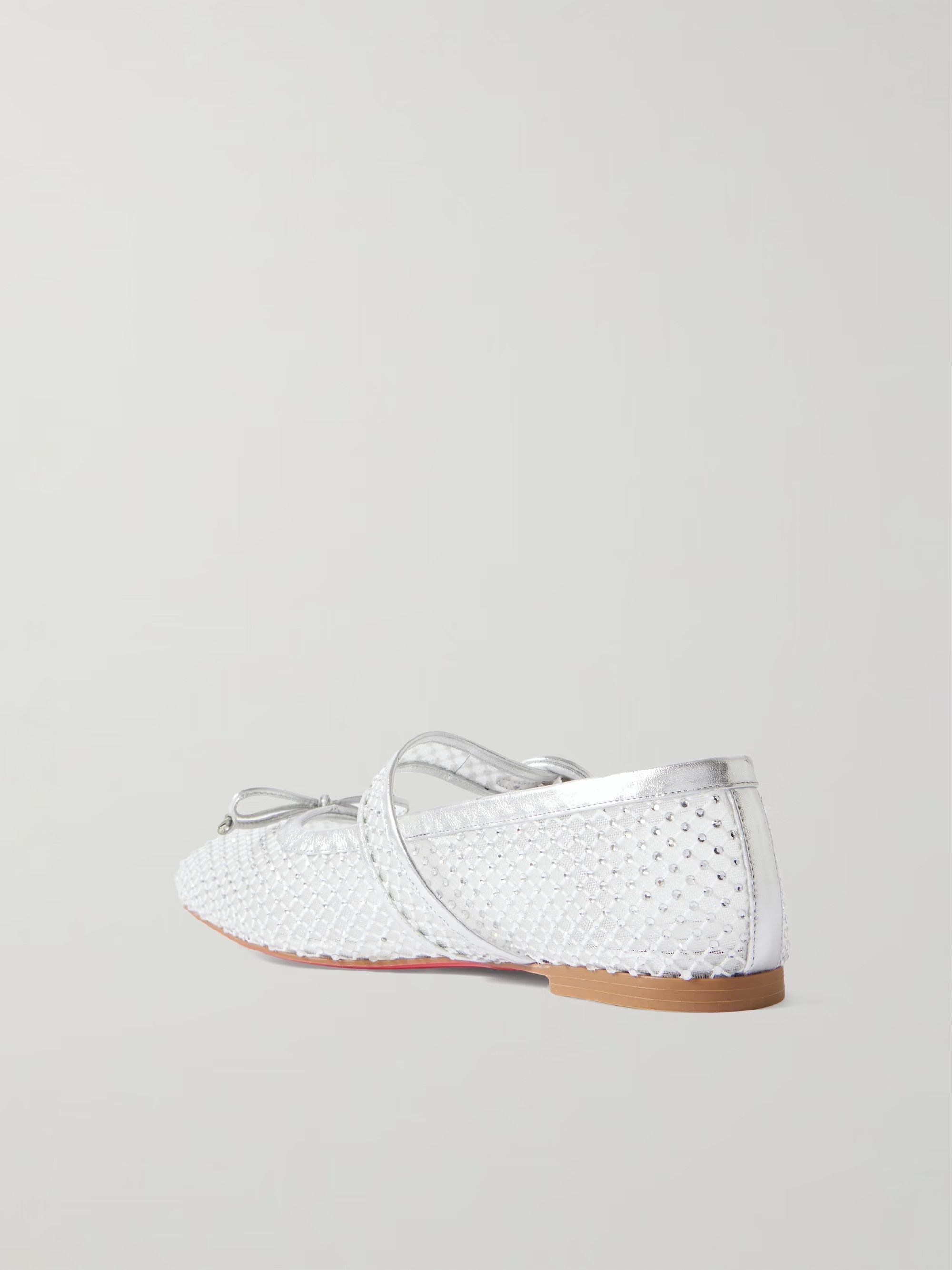Christian Louboutin o1s1wg110925 Flats in Silver Size US 8 / IT 38 - 3 Thumbnail