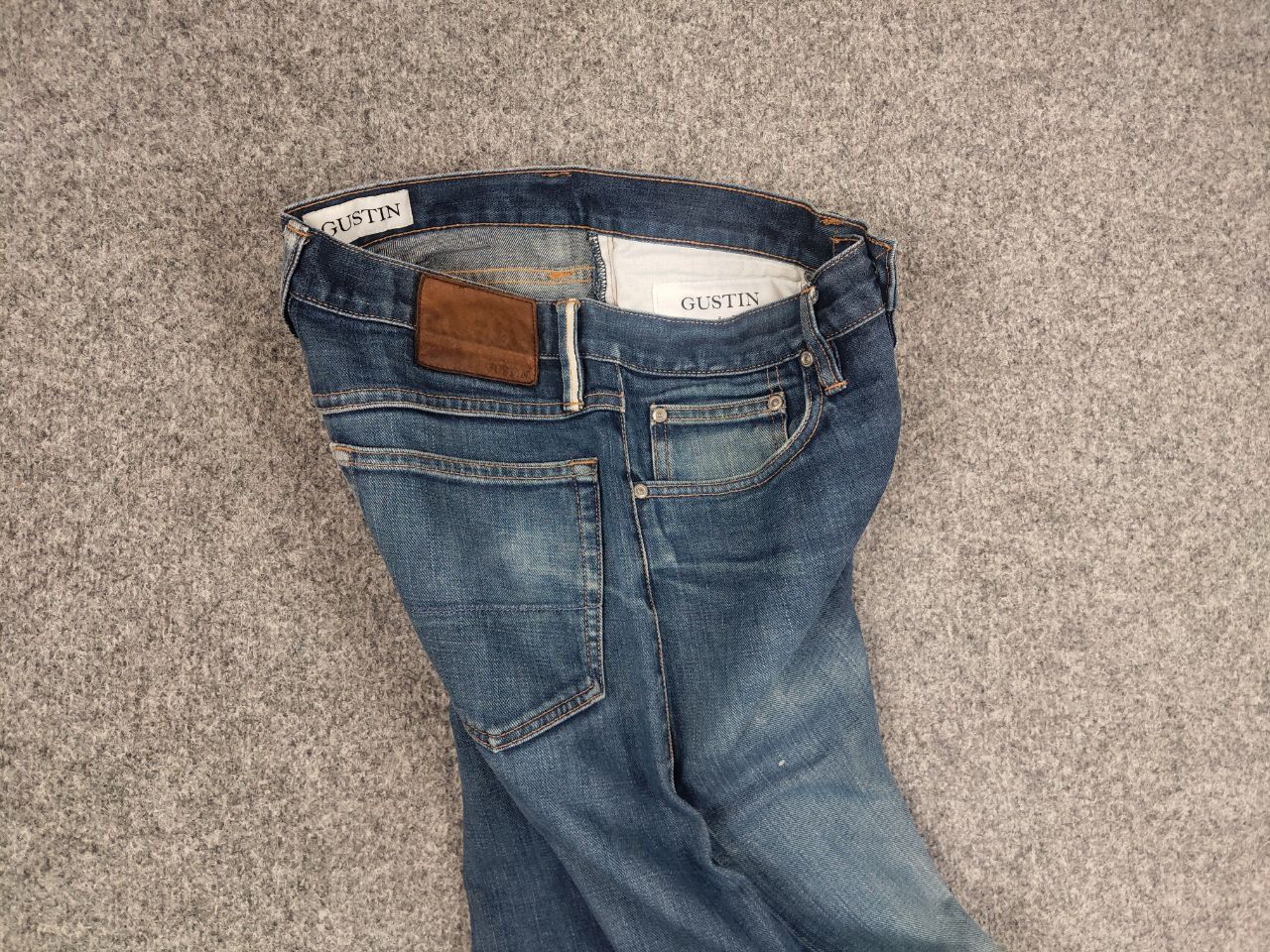 Gustin Gustin Selvedge Raw Blue Faded denim Slim Fit Jeans Size US 32 / EU 48 - 13 Thumbnail
