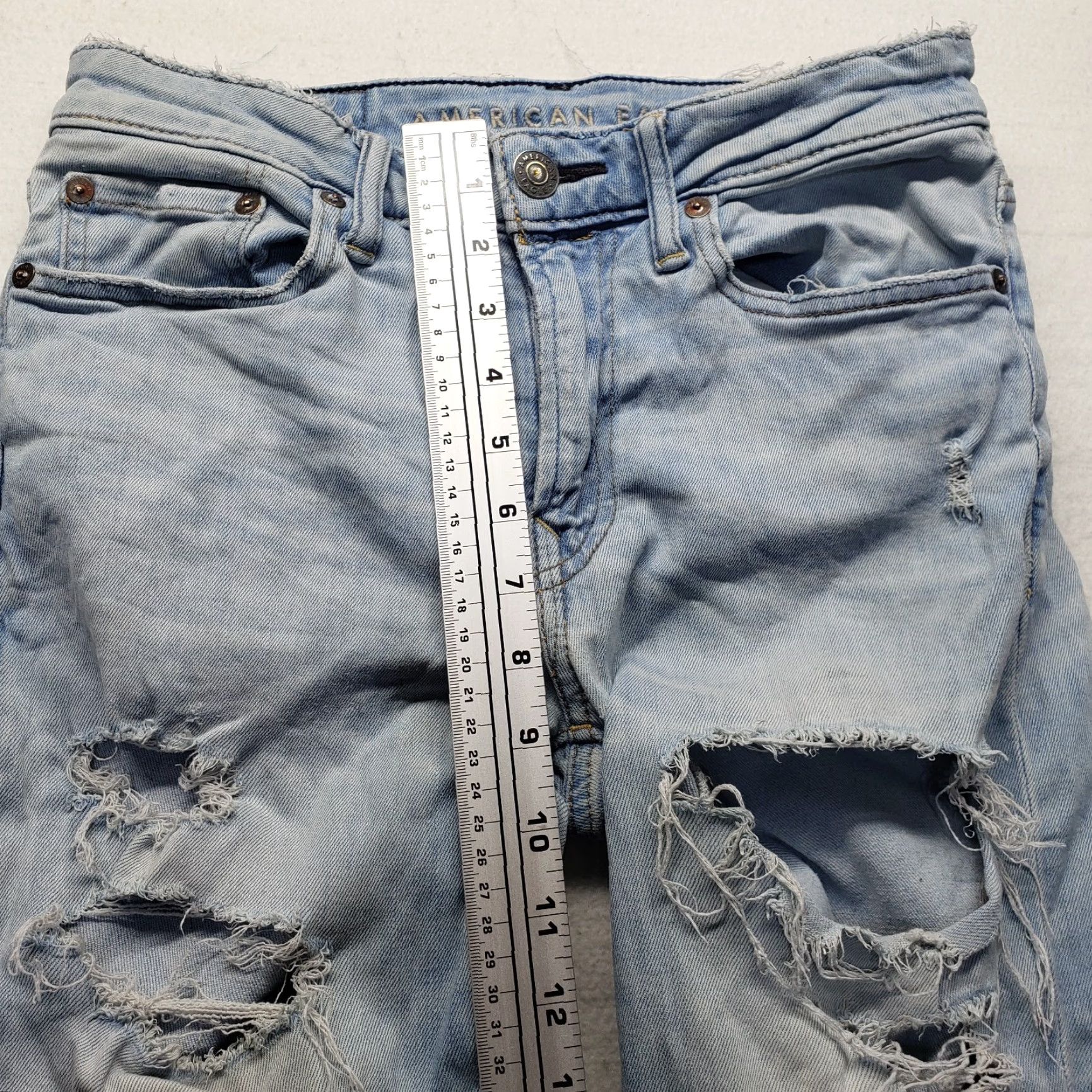 American Eagle Outfitters VINTAGE American Eagle Outfitters Cozy Airflex+ Slim Distressed Blue Jeans Men's 28 X 30 Size US 28 / EU 44 - 7 Thumbnail