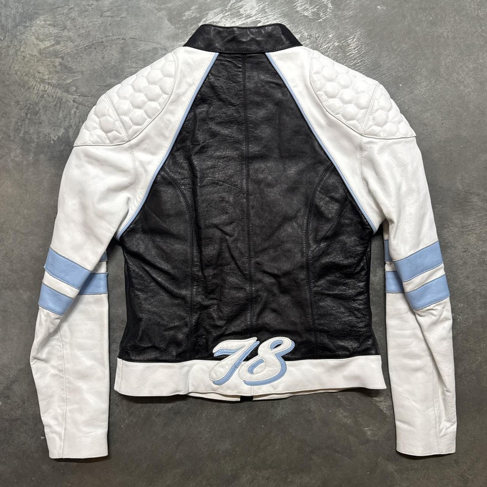 Pelle Pelle × Vintage Vintage Y2K Pelle Pelle March Buchanan Racing Leather Jacket Size XS / US 0-2 / IT 36-38 - 5 Thumbnail