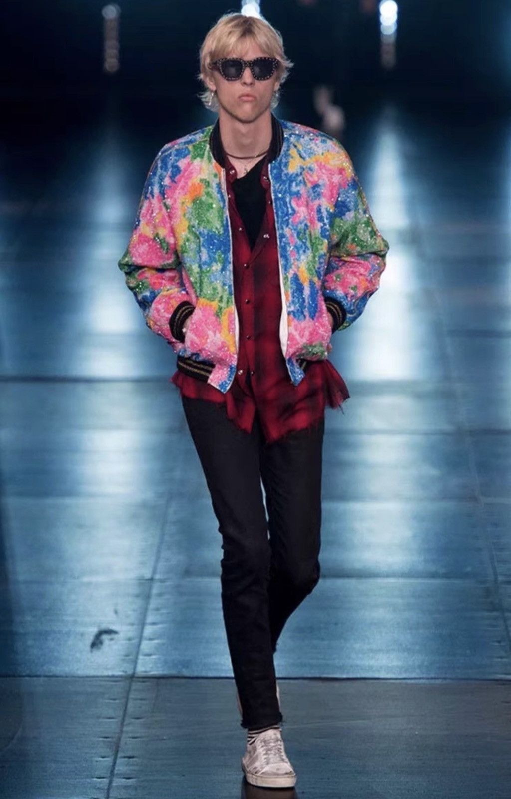 Saint Laurent Paris Saint Laurent 16SS Plaid Frayed Cat's Eye Black/Red Shirt Size US XS / EU 42 / 0 - 9 Thumbnail