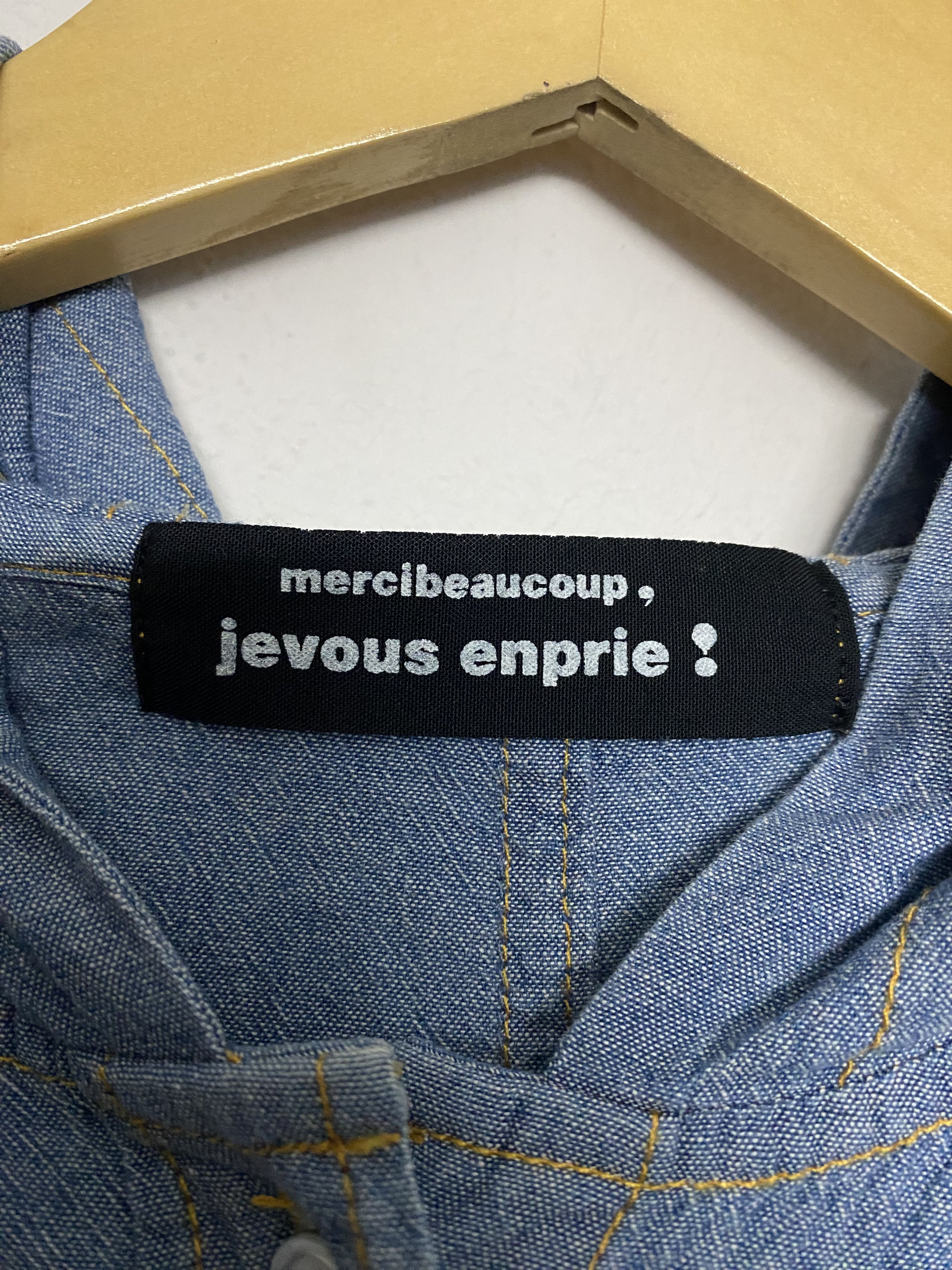 Issey Miyake VTG Mercibeaucoup Je Vous Enprie Denim Hooded Jacket Parka Size L / US 10 / IT 46 - 10 Thumbnail